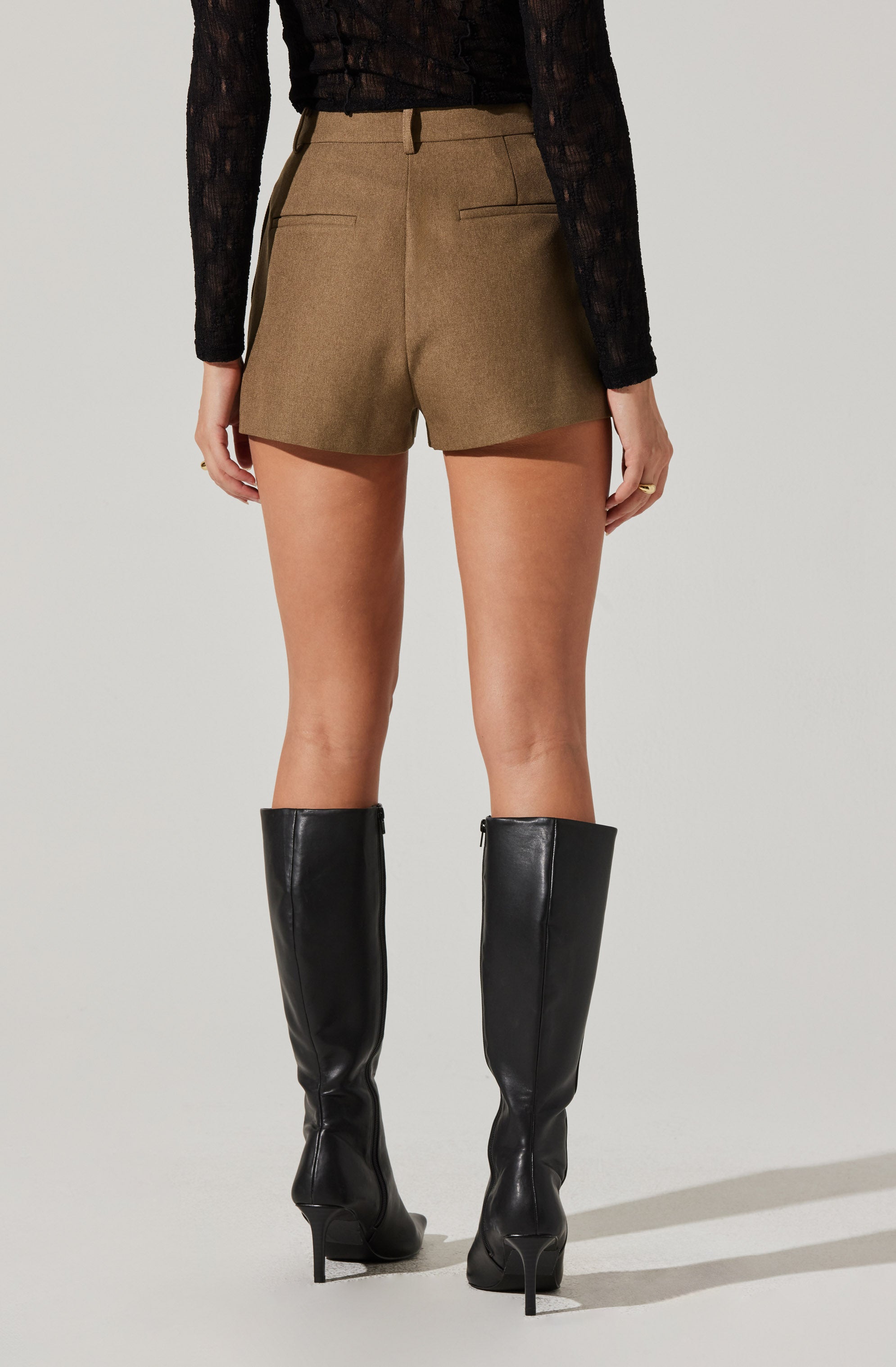 Wynn Mini Tailored Shorts for Women - High Waisted Stretch Denim Shorts - Perfect for Summer, Beach, and Casual Outings
