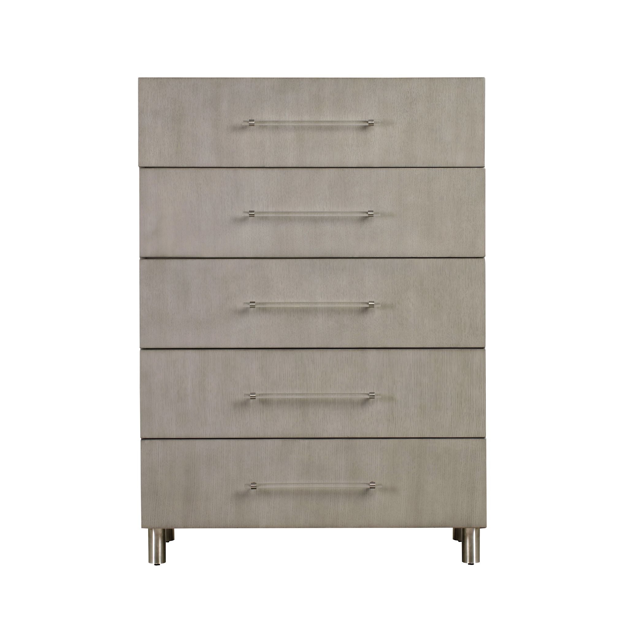 Argento Chest Misty Grey - Stylish Storage Cabinet for Bedroom, Living Room & Office - Modern Grey Wooden Cabinet with Shelves & Drawers