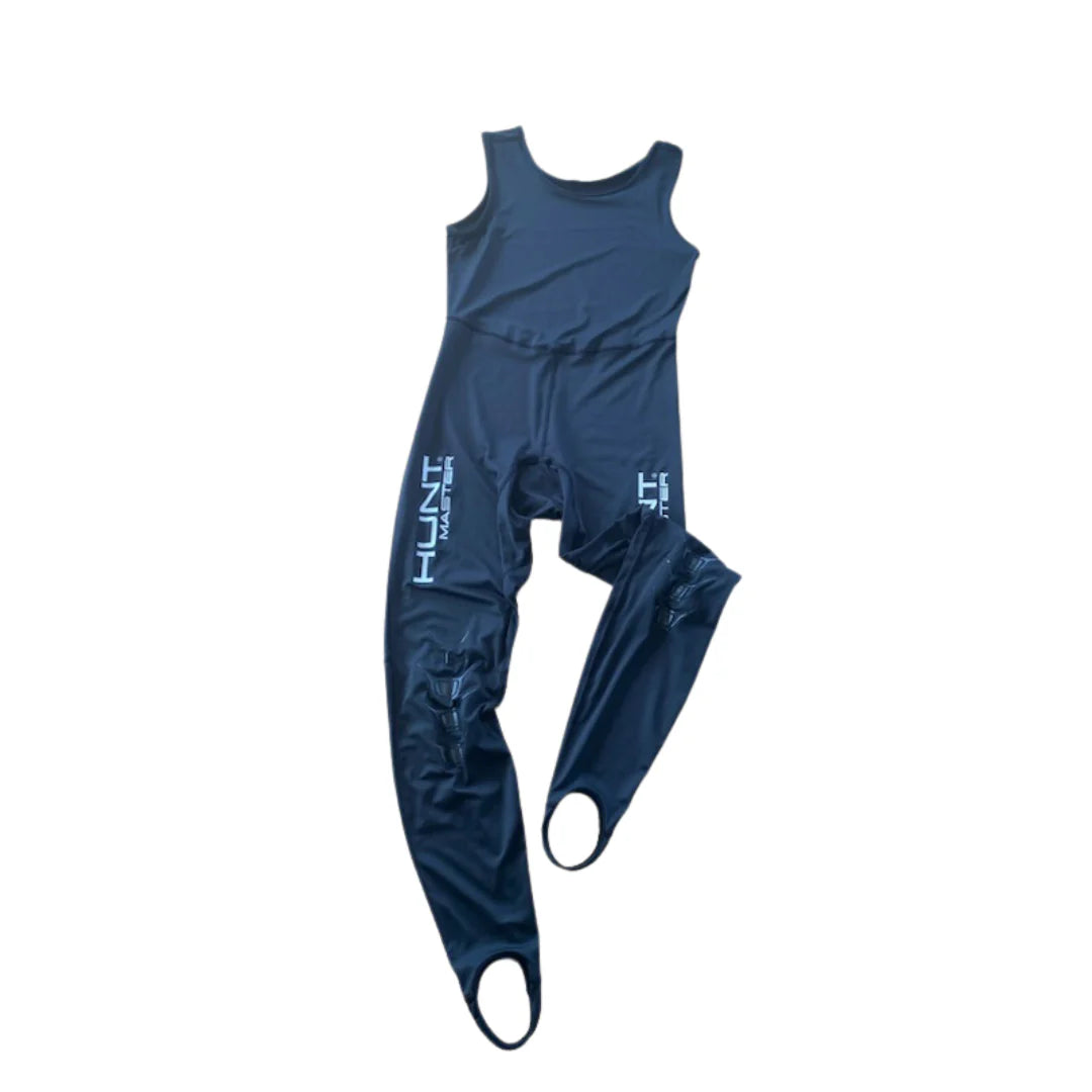 Hunt Master Camo Unisex Hooded Spearfishing Rashguard Top & Long John Pants Set with Chest Pad - UV Protection & Quick Dry for Scuba Diving, Freediving, and Water Sports