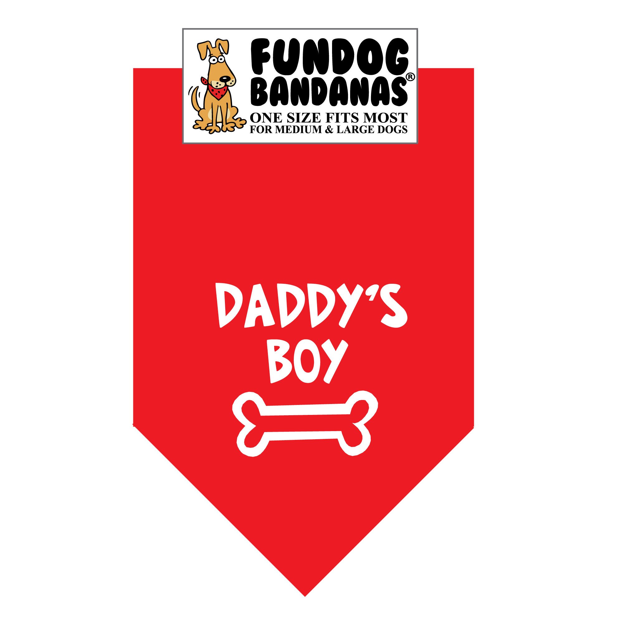 Daddy's Boy Dog Bandana - Adjustable & Comfortable for Medium to Large Dogs - Red Pet Bandana for Holidays, Birthdays & Daily Walks
