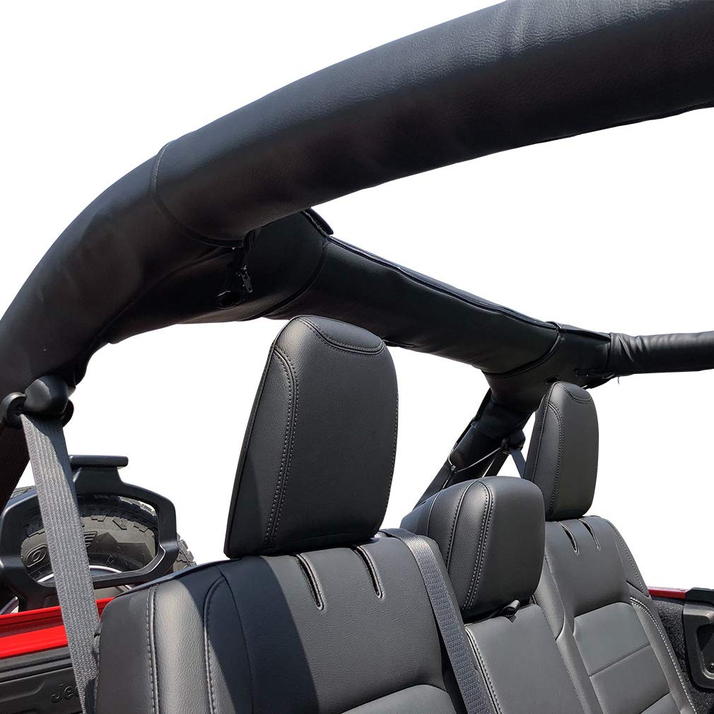 Shadeidea Roll Bar Padding for Jeep Wrangler JL Unlimited & 4 Door 2018-2023 - Black Vinyl Foam Laminated Protection Cover Kit | Fits JLU Sahara Rubicon Models | Durable Off-Road Accessory with 3 Year Warranty | Perfect for Trail Riding & Daily Commuting