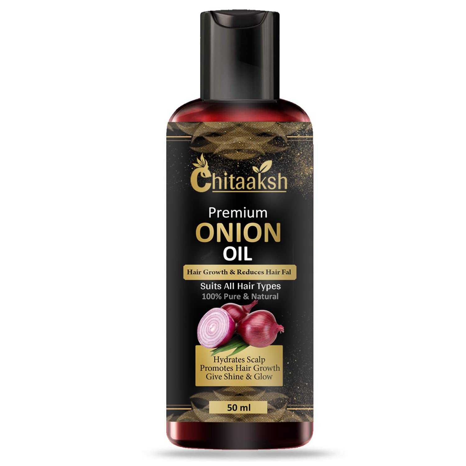Black Seed Onion Hair Oil for Hair Growth & Hair Loss Prevention - Infused with Natural Coconut Oil & Vitamin E - 50ml | Promotes Stronger, Thicker Hair | Ideal for Daily Scalp Massage & Overnight Hair Treatment