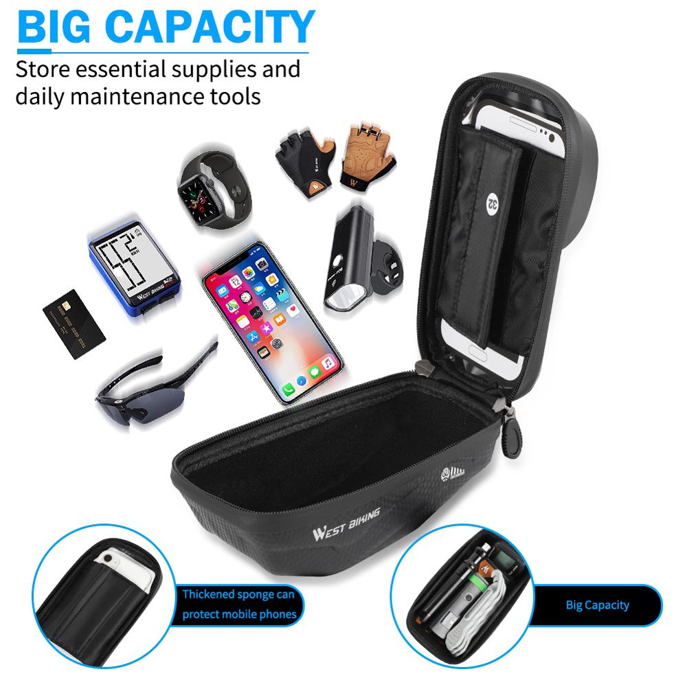 Premium EVA Waterproof Bicycle Top Tube Bag - Touchscreen Phone Pouch for 6.0-7.2 Inch Smartphones | Perfect for Cycling, Commuting & Outdoor Adventures