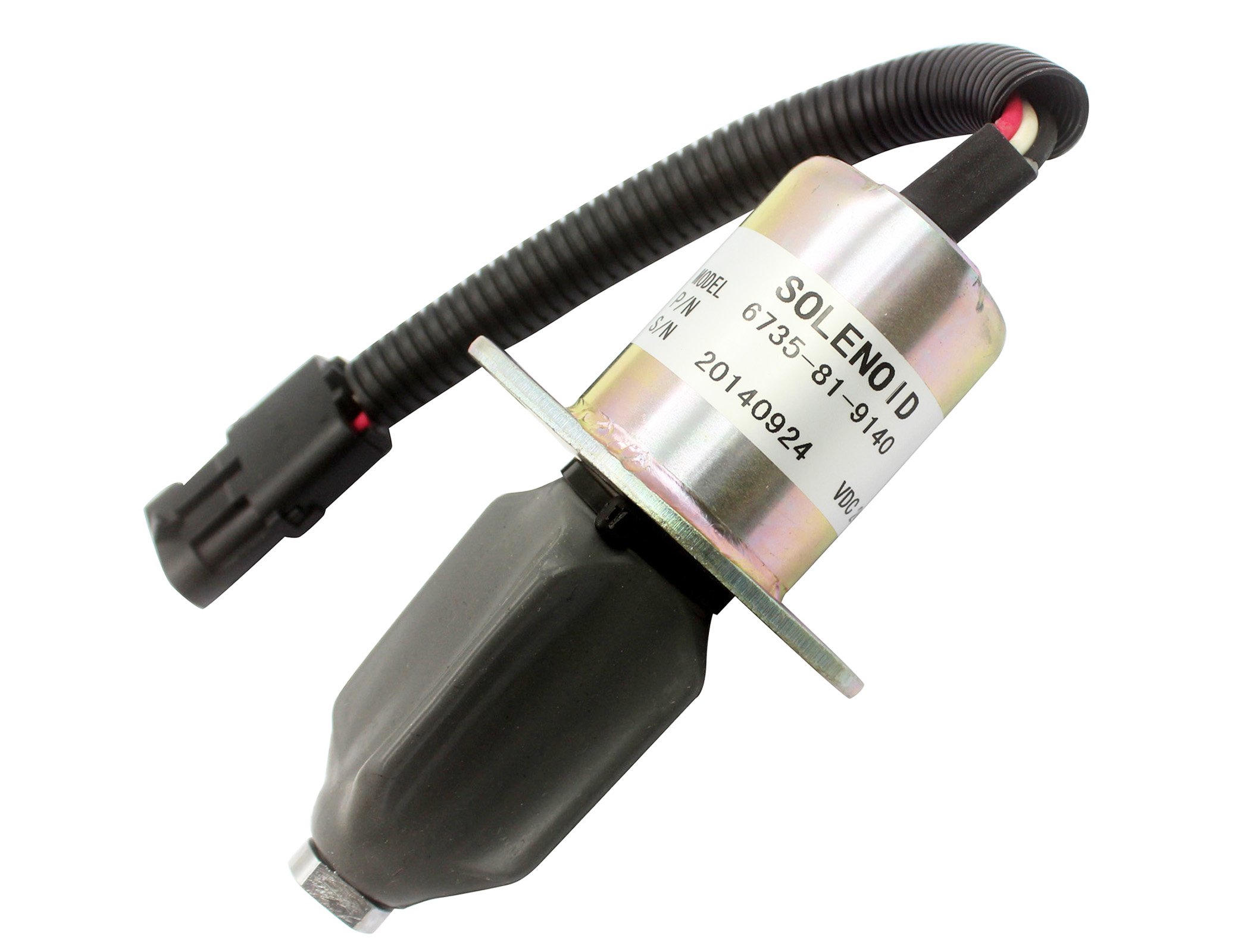 24V Cut Off Solenoid for Komatsu PC210-6 PC220LC-6 PC240LC-6 PC250LC-6 PC290LC-6 6D102 Engine - Fuel Shut Off Valve Replacement Part for Excavator Hydraulic System Maintenance