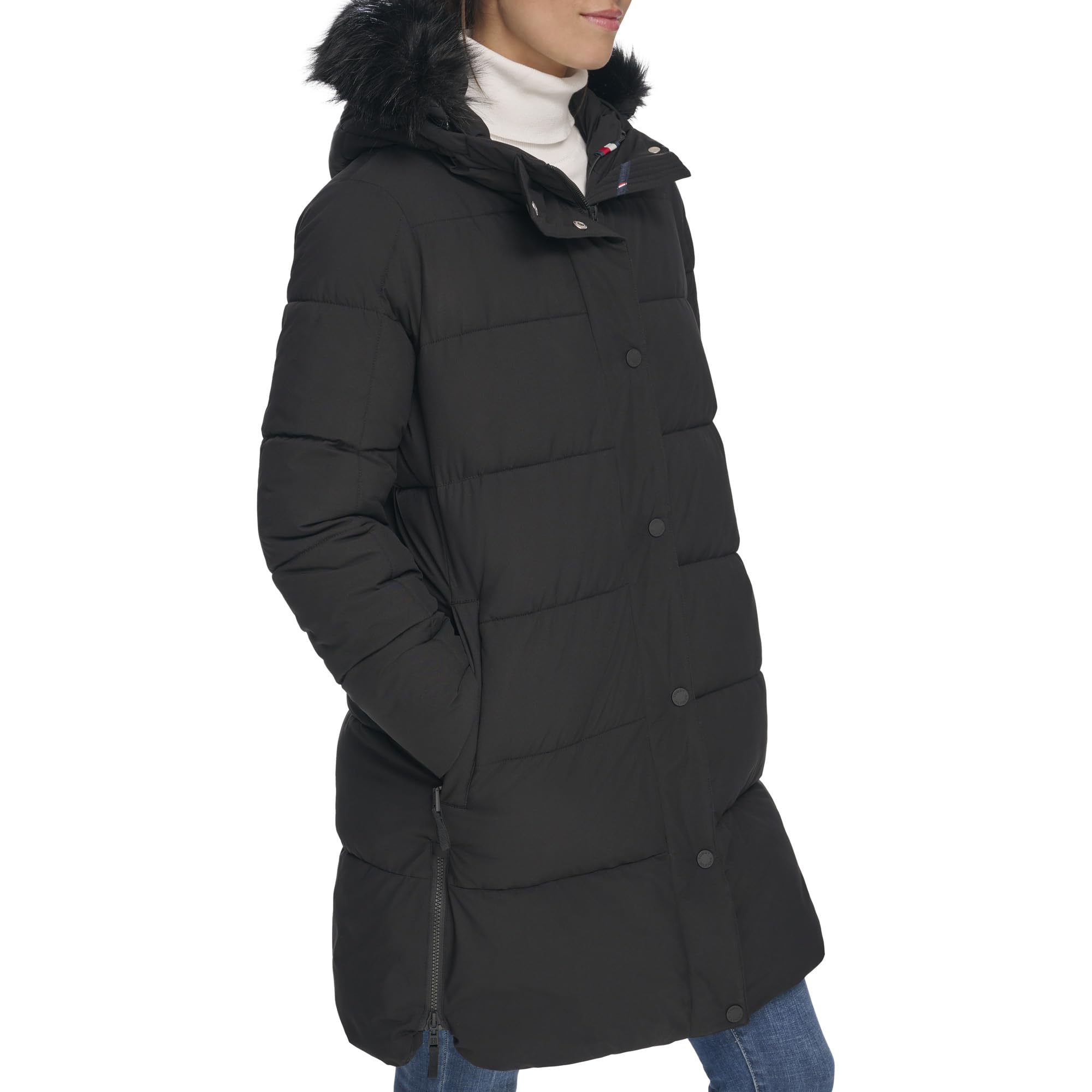 Tommy Hilfiger Women's Lightweight Down Alternative Puffer Coat - Warm Winter Jacket for Casual Outfits & Outdoor Activities