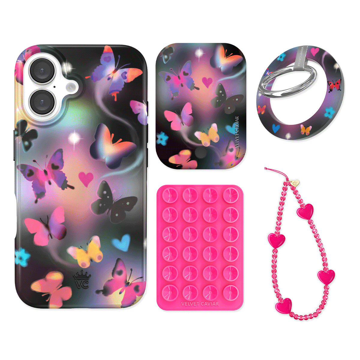 Aurora Butterfly iPhone Case with Grip - Stylish & Secure Phone Cover for iPhone 13/14/15 Pro Max - Perfect for Everyday Use, Travel & Outdoor Activities