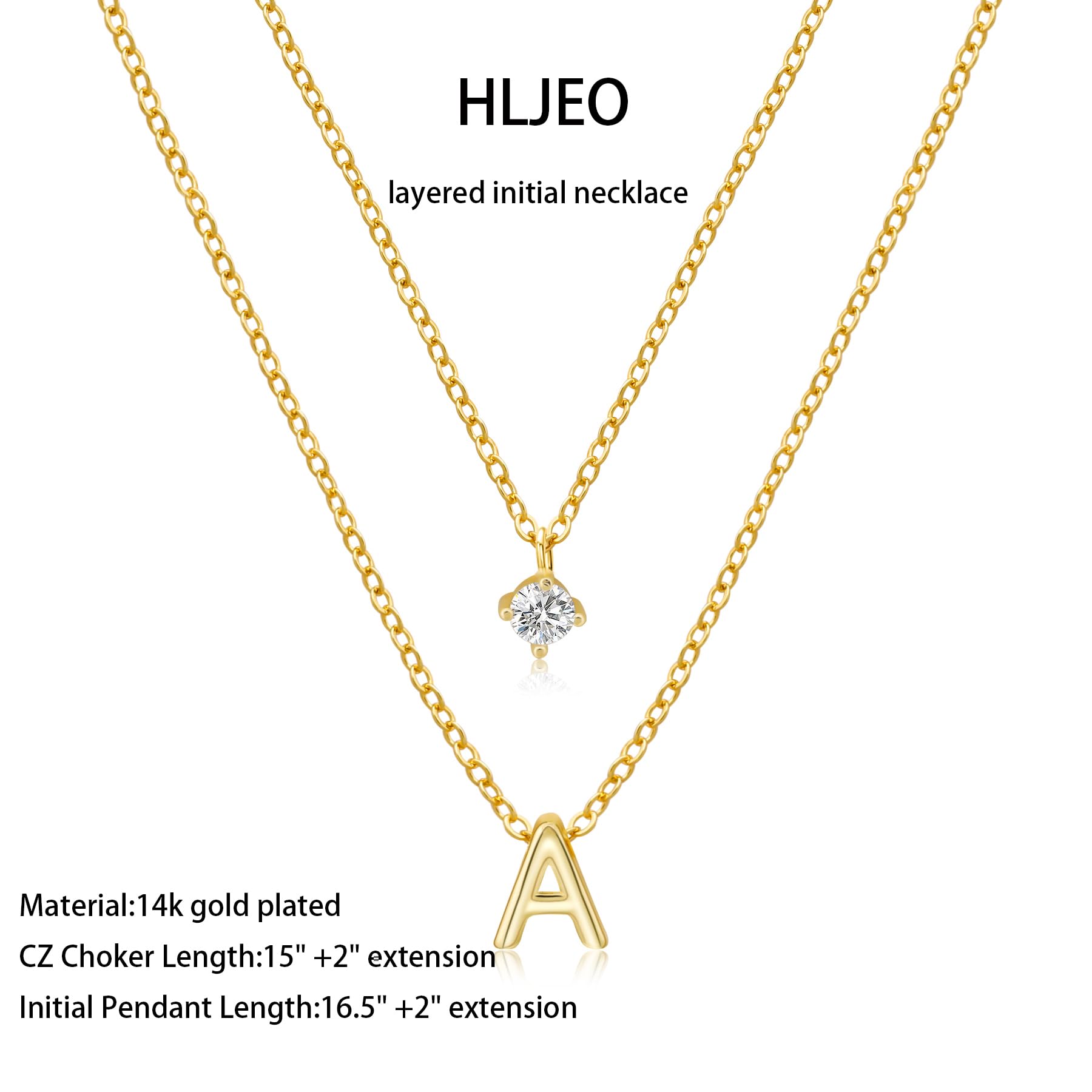 Layered Initial Necklaces for Women - 14k Gold Plated Personalized Letter Necklace, Dainty Gold Name Choker Charm | Trendy Fashion Jewelry for Everyday Wear, Gift Giving & Special Occasions