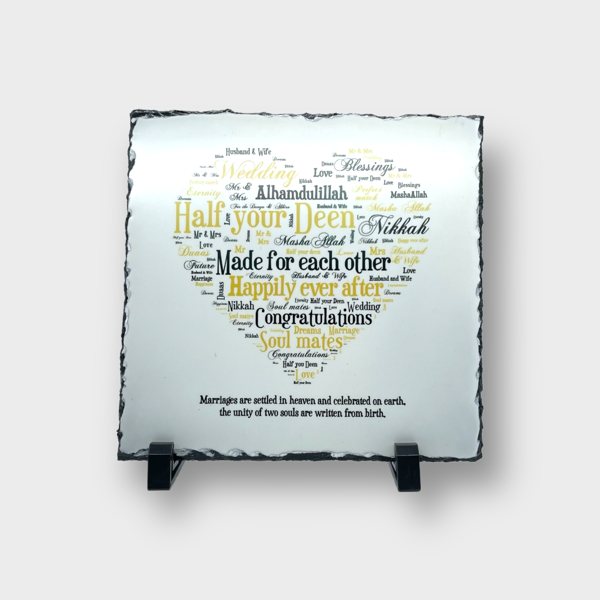 Half Your Deen Slate - Premium Islamic Wall Art for Home & Office Decor - Perfect for Muslim Homes, Mosques, and Islamic Centers