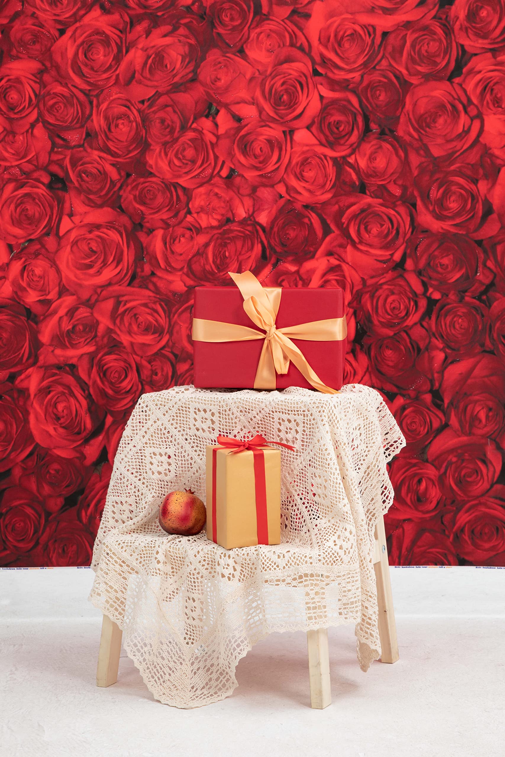 8x8ft Valentine's Day Backdrop - Red Rose Wedding Photography Background Floral Bridal Party Decor for Photo Booth Props | Perfect for Wedding Receptions, Bridal Showers & Anniversary Celebrations