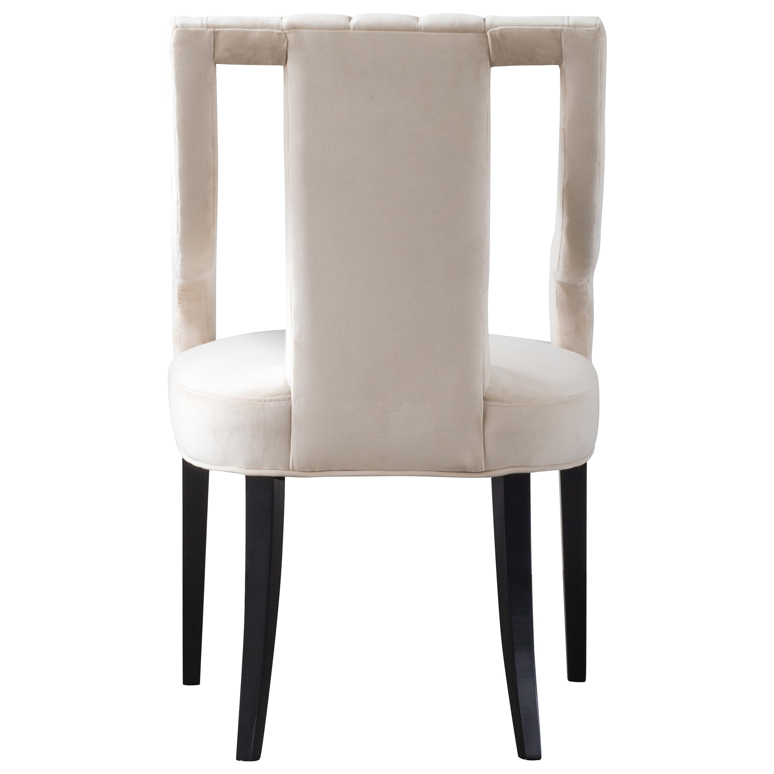 Pacific Direct Viola Velvet Fabric Klismos Dining Chairs in Dulce Sand - Luxurious Upholstered Accent Chairs for Dining Room, Living Room & Home Decor