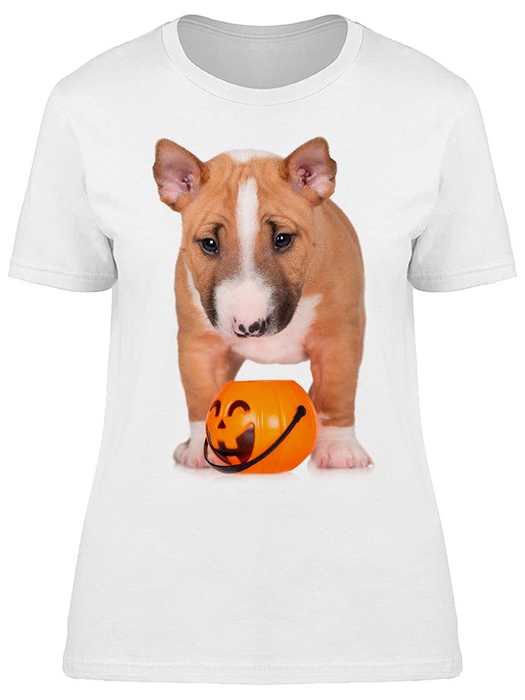 Bull Terrier Puppy Graphic T-Shirt for Women - Cute Candy Box Print Casual Tee - Perfect for Dog Lovers, Daily Wear & Gifts