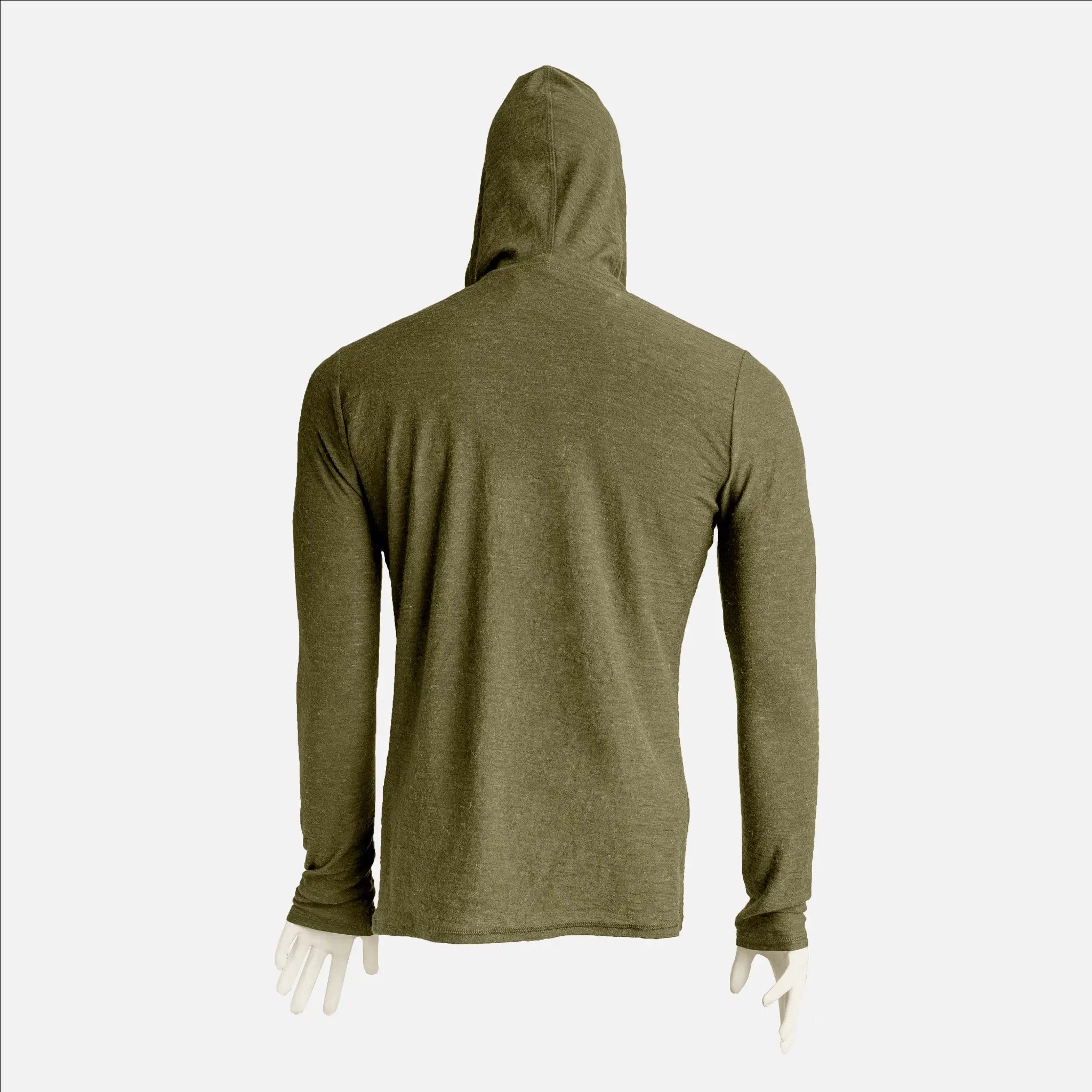 Ultralight Men's Alpaca Wool Sun Hoodie UPF 50+ - 160 GSM Breathable & Moisture-Wicking for Hiking, Camping & Outdoor Adventures