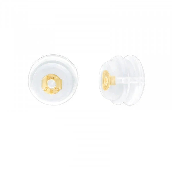 14K Gold Silicone Butterfly Back Earrings for Women - Elegant Hypoallergenic Jewelry for Daily Wear & Special Occasions