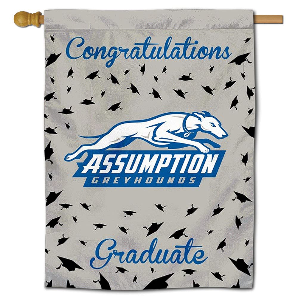 Assumption College Greyhounds Graduation Banner Flag - Custom College Team Spirit Decor for Dorms, Parties & Alumni Events