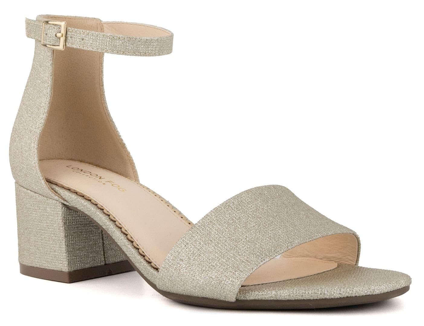 LONDON FOG Women's Nikki Low Block Heel Dress Shoes - Ankle Strap Pumps & Sandals for Work, Party & Wedding | Comfortable Ladies Dress Heels