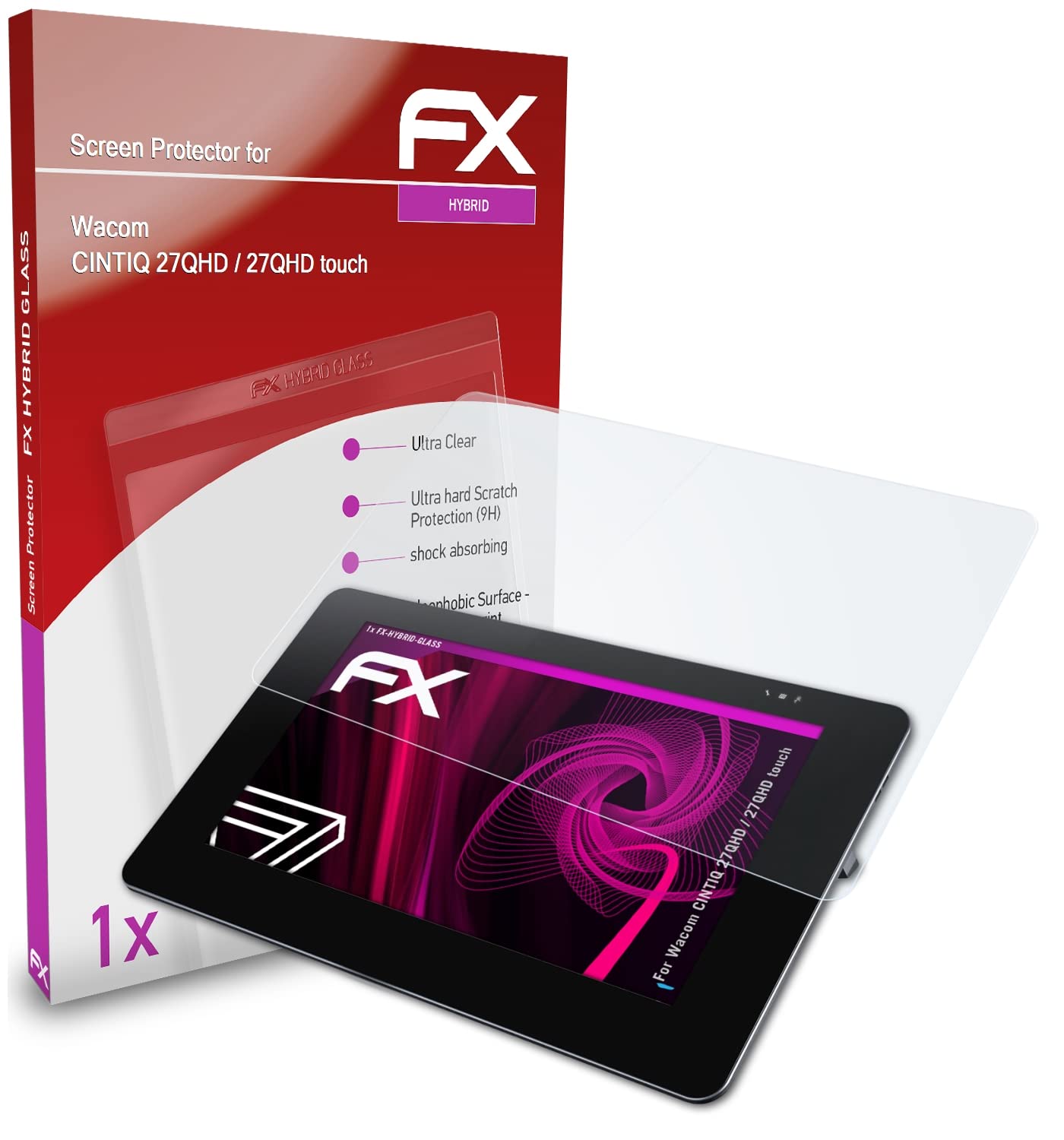Wacom CINTIQ 27QHD / 27QHD Touch Screen Protector - 9H Hybrid-Glass FX Anti-Scratch Film for Digital Artists & Designers - Perfect for Drawing, Animation & Graphic Design Work