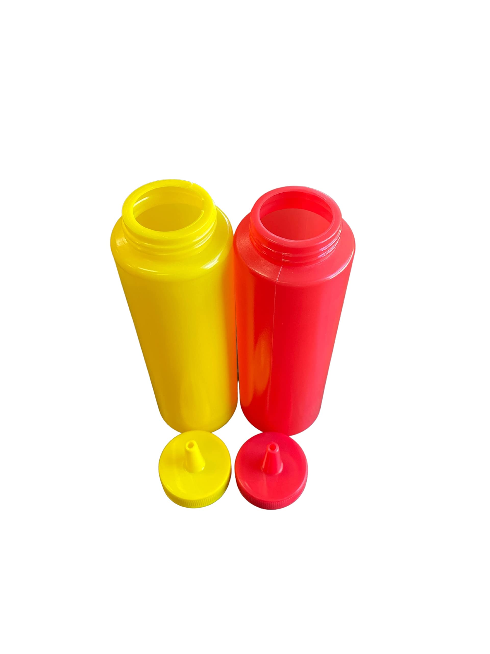 BPA-Free Plastic Squeeze Bottles for Ketchup & Mustard - 8 oz Condiment Dispenser Set of 2 - Perfect for BBQ, Picnics & Kitchen Food Prep