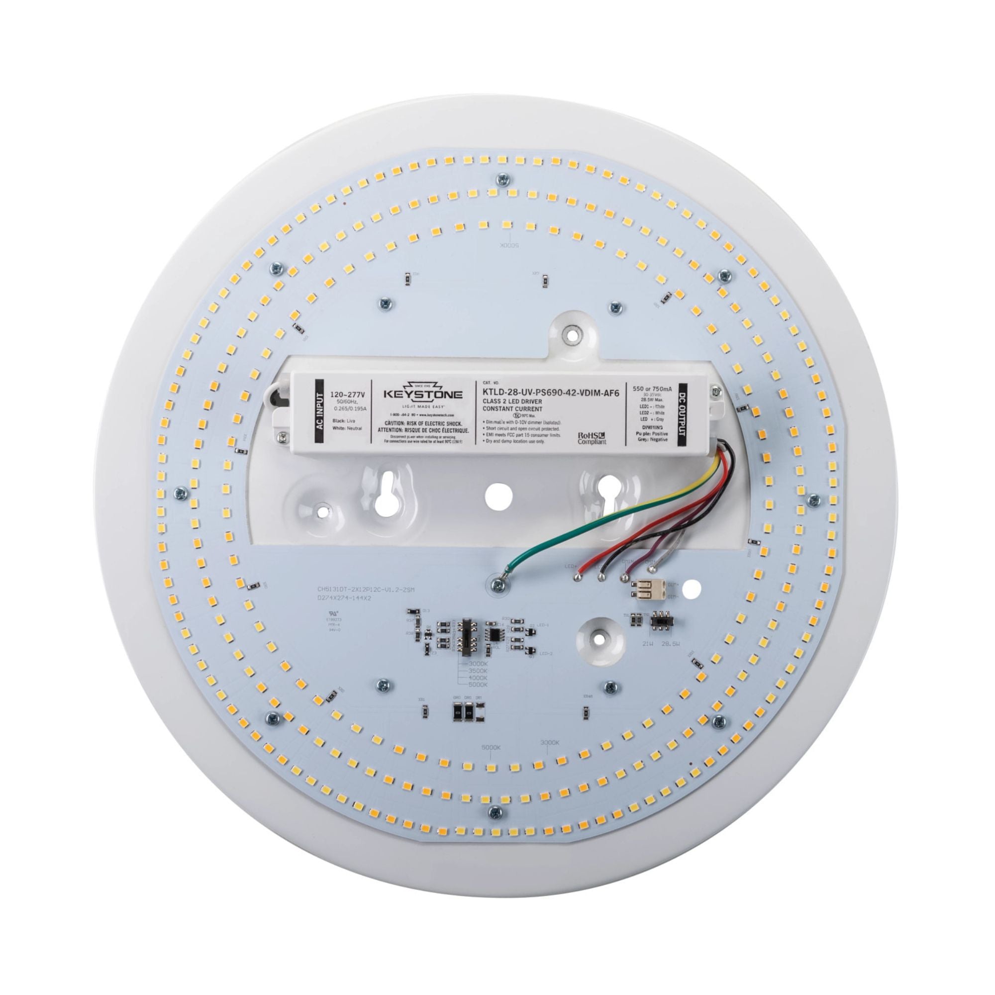13 Inch Round Flush Mount LED Retrofit Kit - 4200 Lumens, Dimmable, Selectable CCT (3000K-5000K), 120-277V - Perfect for Kitchen, Bathroom, Garage & Commercial Lighting