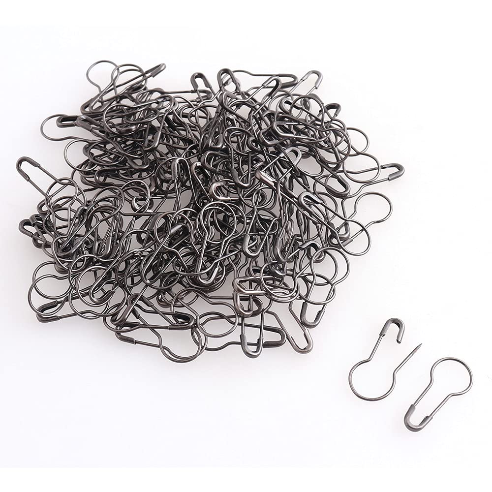 100pcs Gunmetal Safety Pins - Heavy Duty Metal Sewing Needles with Clips - DIY Clothing Fasteners for Skirts, Crafts & Fabric Tags - Perfect for Sewing Projects, Costume Making & Fashion Accessories