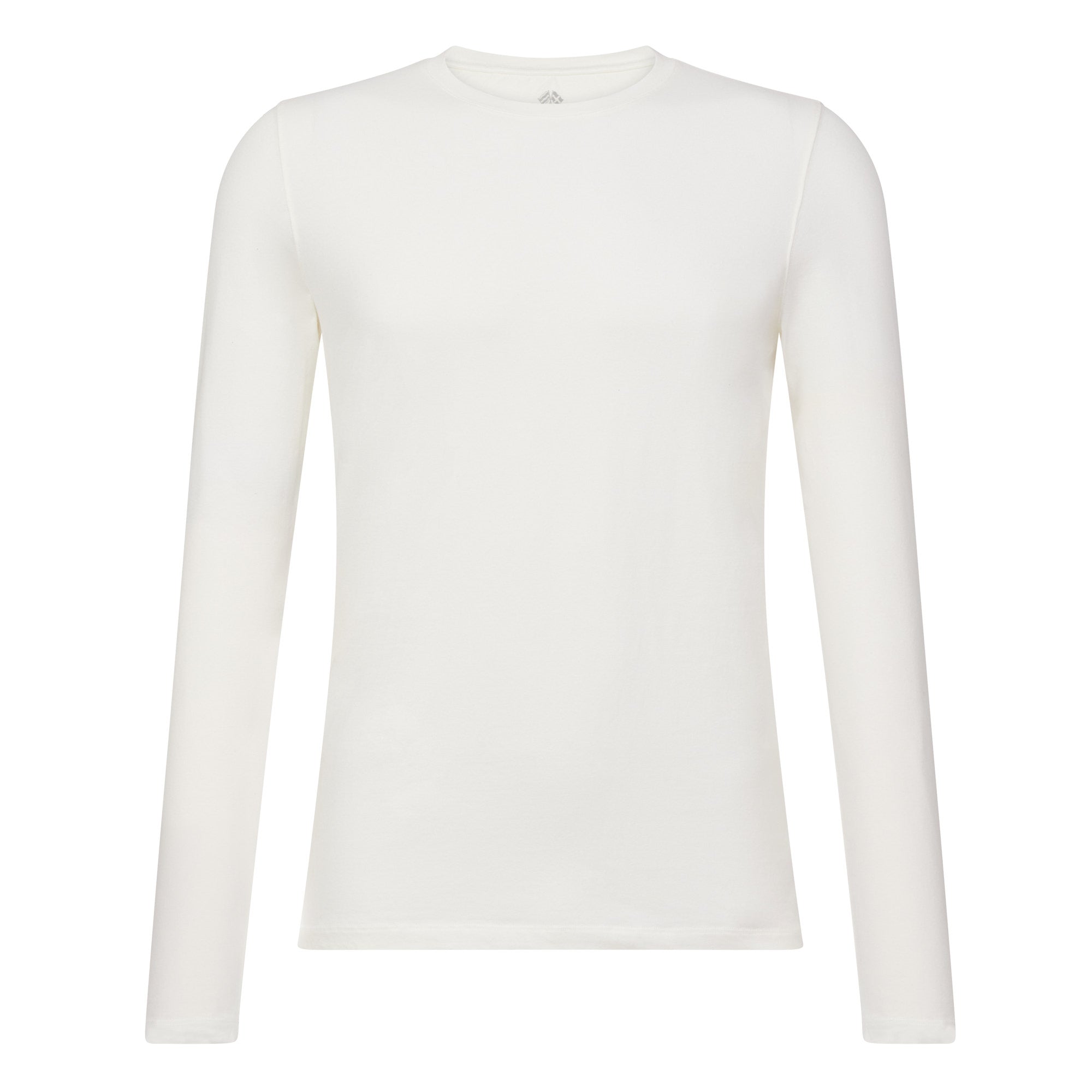 FRADI Men's Long Sleeve Cotton Stretch T-Shirt - Soft Breathable Comfort Fit Casual Shirt for Everyday Wear - White