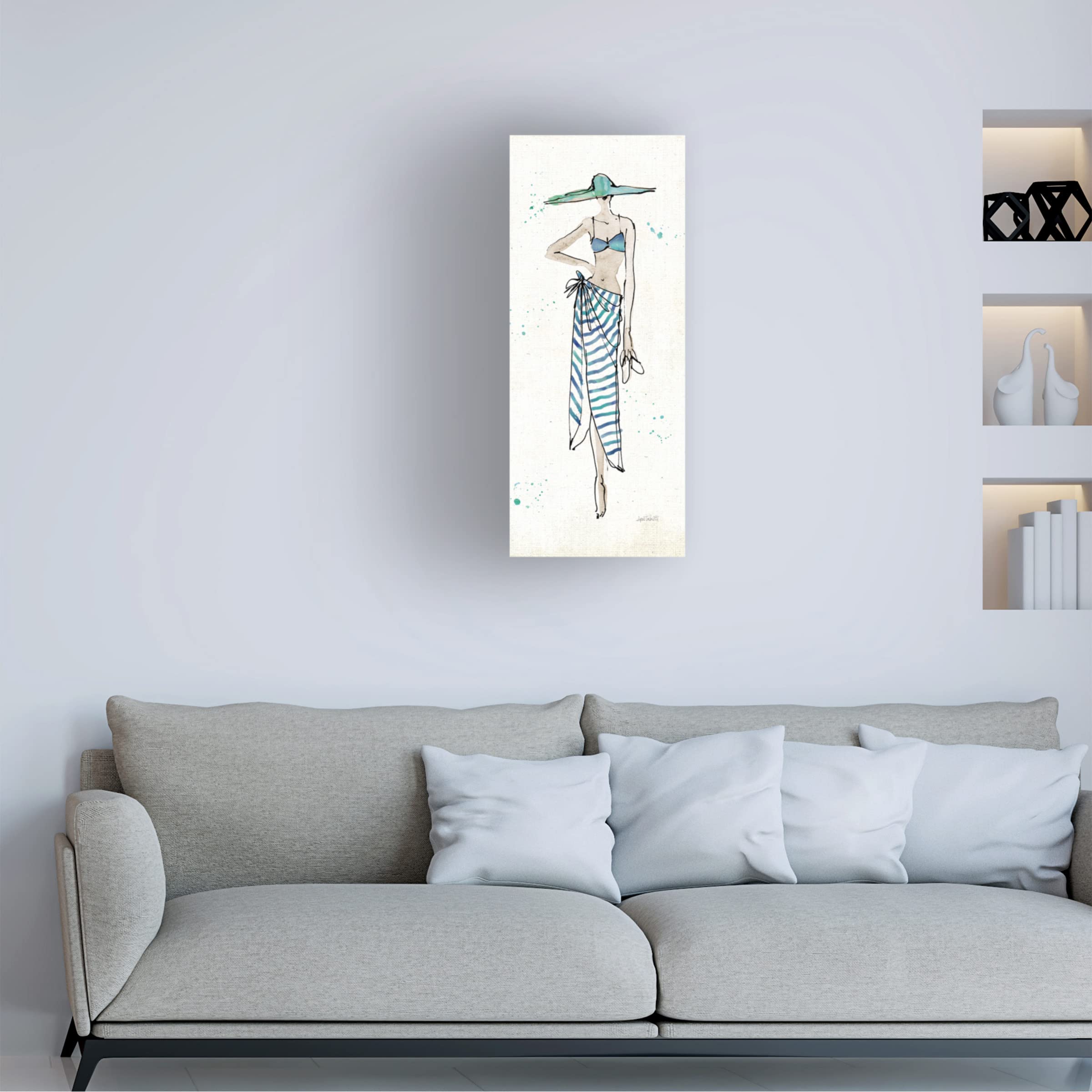 Anne Tavoletti 'Beach Divas III' Canvas Wall Art Print - Coastal Beach Decor for Living Room, Bedroom & Office - Trademark Fine Art Collection
