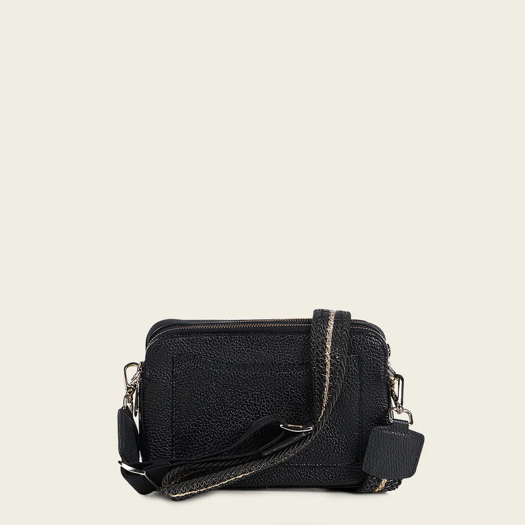 BOD2BMA Women's Cuadra Black Dress Fashion Stingray Shoulder Bag - Elegant Evening Outfit Accessory for Parties & Special Occasions
