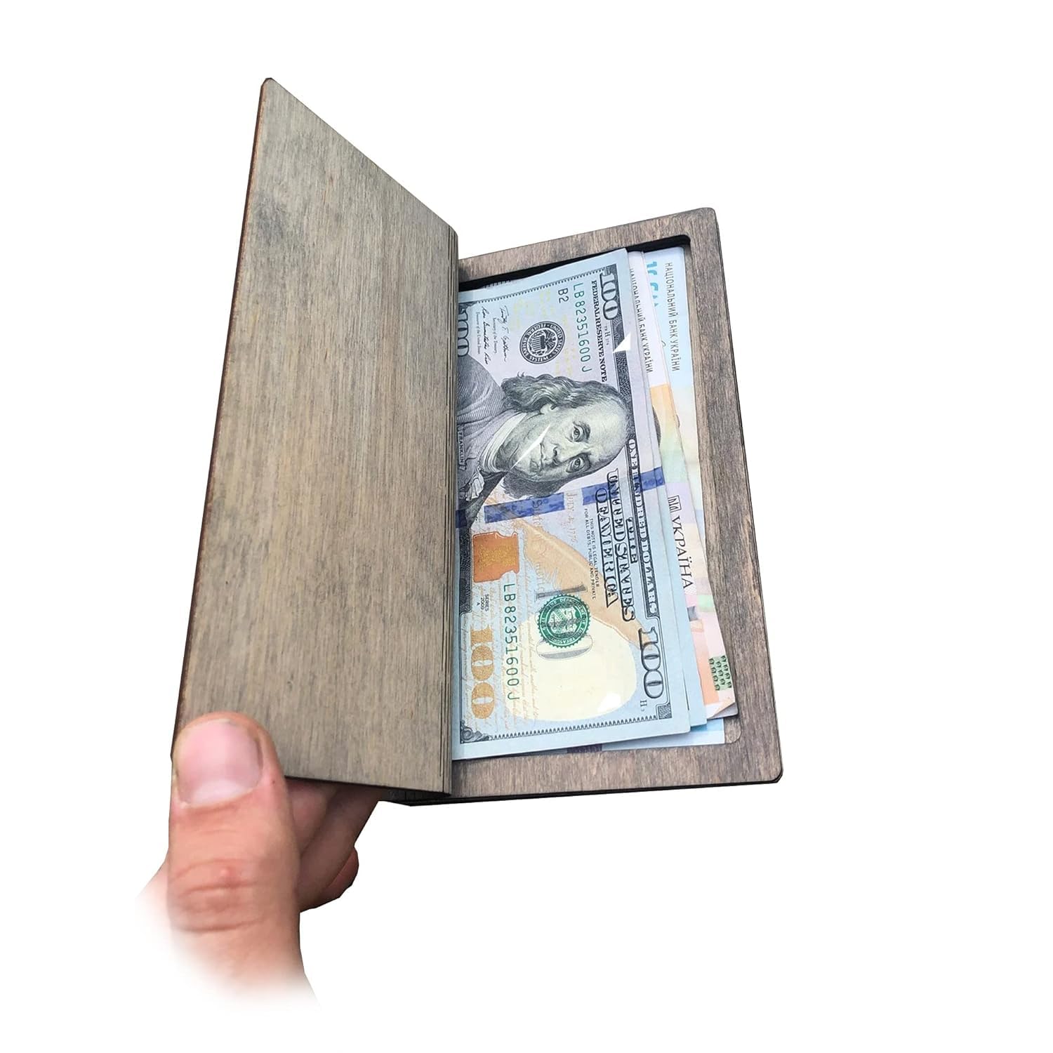 Personalized Oak Wood Check Presenter with FREE Engraving - Elegant Check Holder for Restaurants, Weddings & Business Gifts