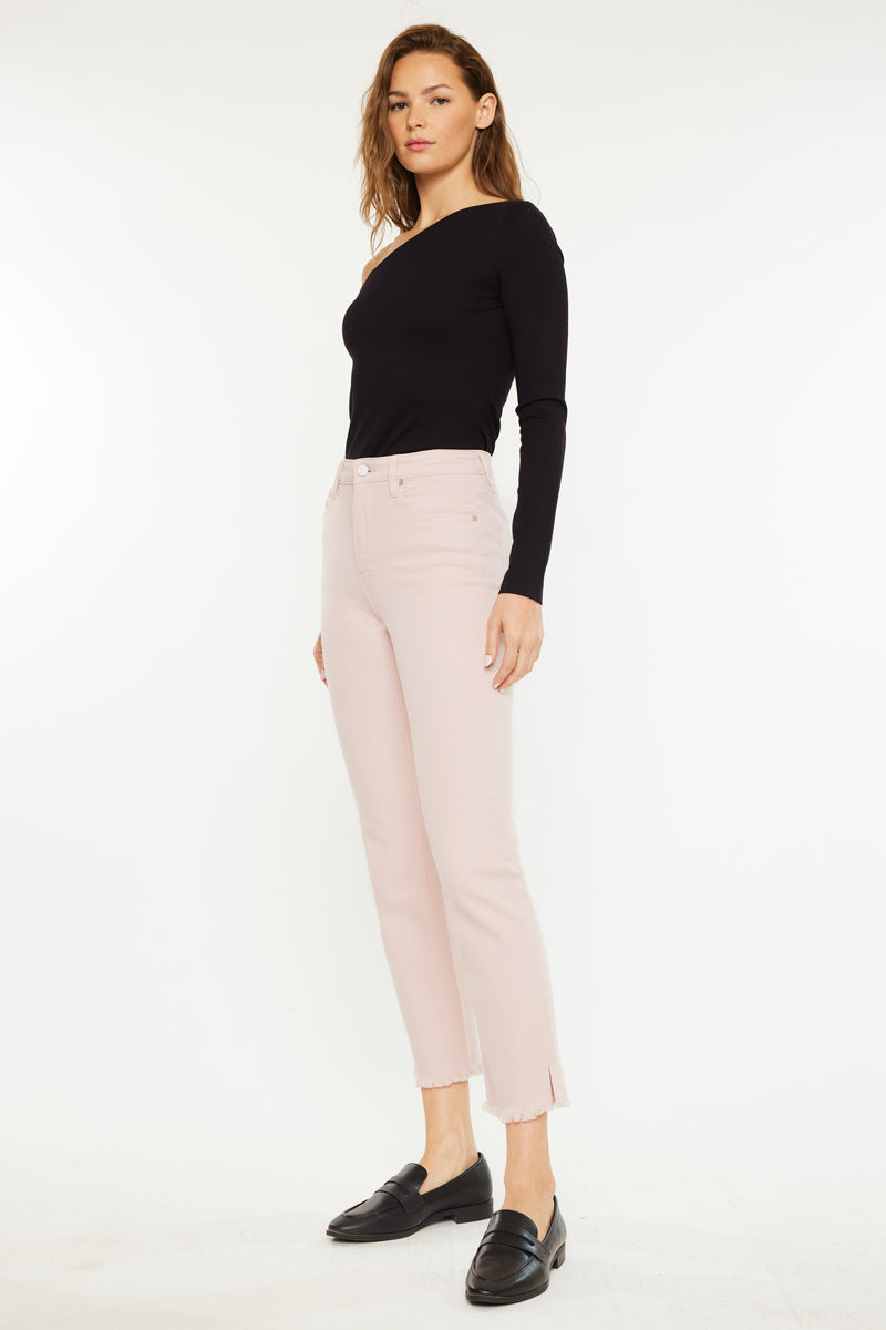 Tiana High Rise Slim Straight Jeans for Women - Stretchy Denim Pants, Comfortable & Flattering Fit - Perfect for Casual Wear, Office, and Night Out