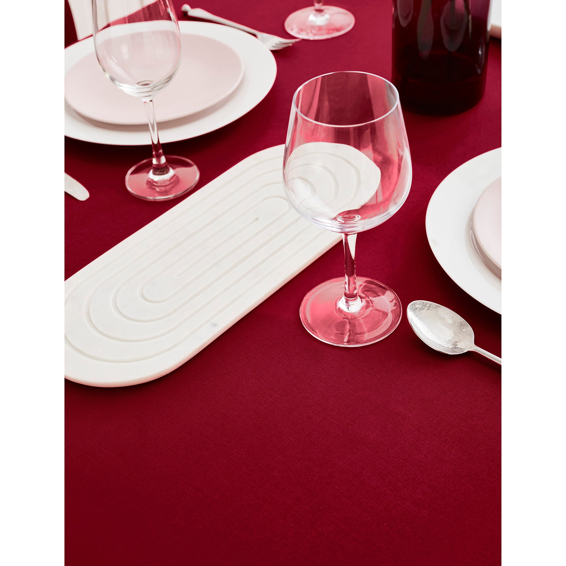 Premium Dru Cotton Linen Tablecloth - 60x90 Inch Natural Woven Table Cover for Dining, Kitchen & Outdoor Picnics - Washable & Wrinkle-Resistant