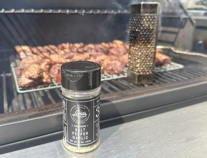 Livia's Award-Winning All-Natural Salt, Pepper & Garlic Seasoning Blend | Kosher, Gluten-Free, Non-GMO SPG Rub | Perfect for Grilling Steak, Roasting Chicken, Seasoning Vegetables & Pasta | 6.6 oz BBQ Meat Seasoning for Home Cooking & Outdoor Grilling