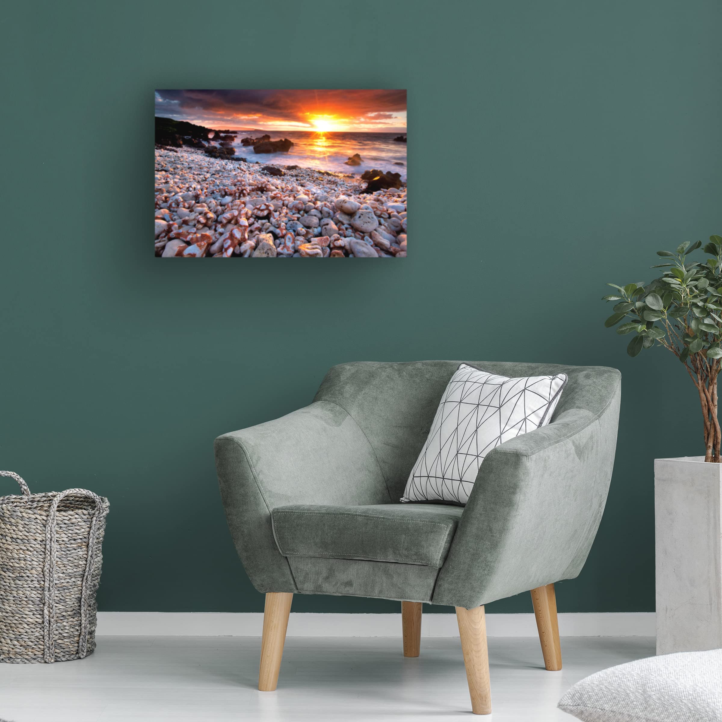 Dennis Frates 'Rocky Coast 8' Canvas Wall Art Print - Seascape Beach Decor for Living Room, Bedroom & Office - Premium Trademark Fine Art Collection