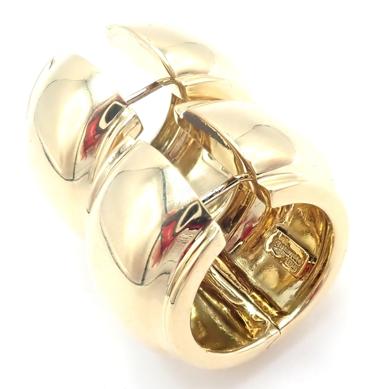 Authentic Vintage Tiffany & Co 18k Yellow Gold Wide Hoop Earrings - Luxury Jewelry for Women, Perfect for Weddings, Parties & Special Occasions