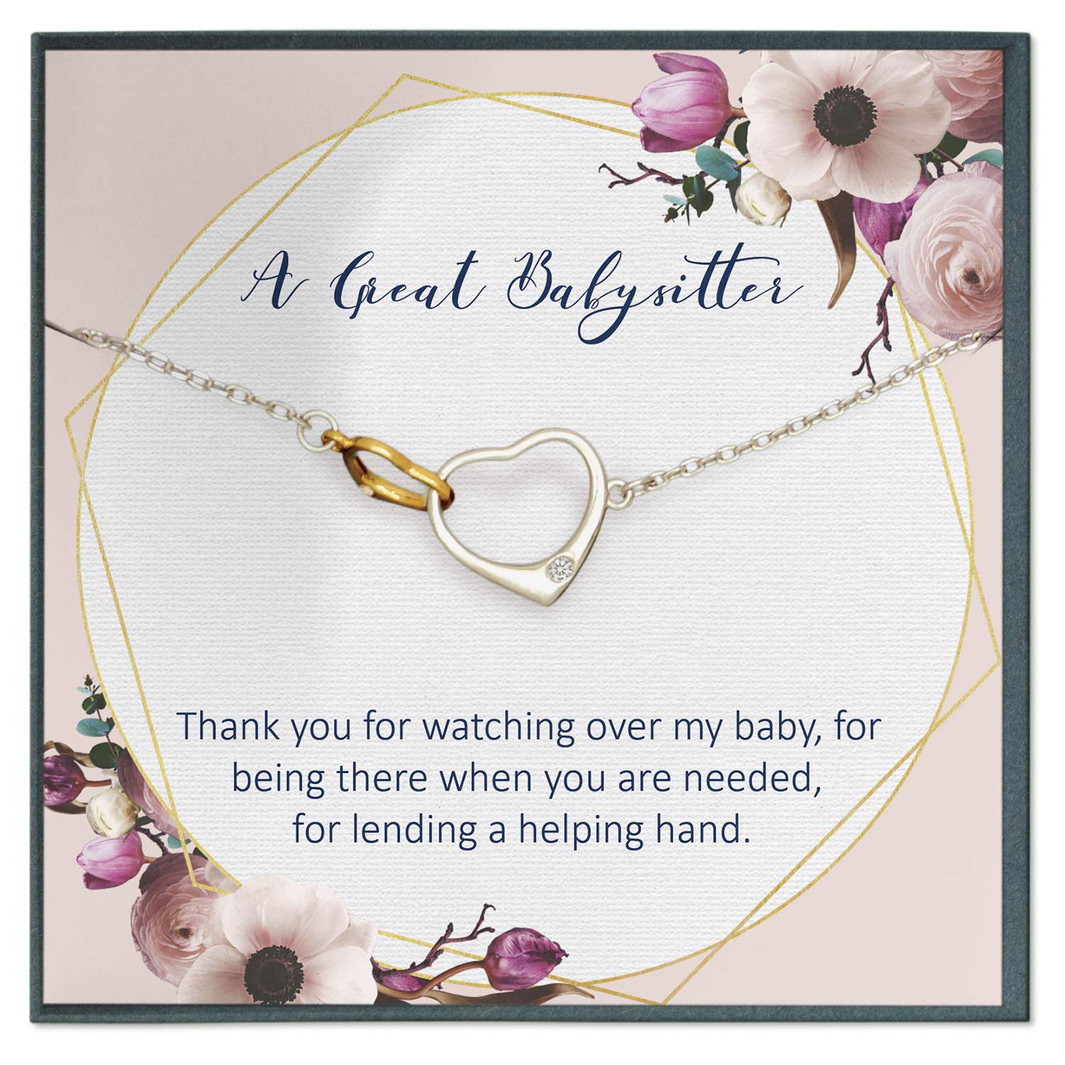 Best Nanny Appreciation Gifts - Thank You Bracelet for Babysitters with Inspirational Quotes | Perfect for Childcare Workers, Daycare Providers & Mother's Helpers