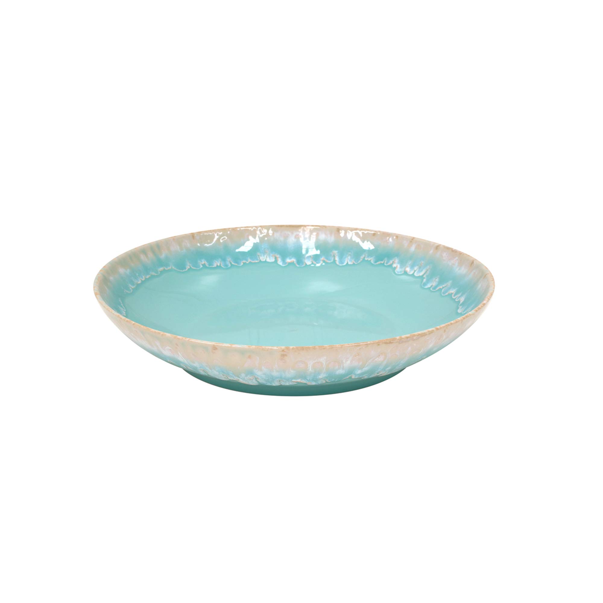 Casafina 13-Inch Ceramic Pasta Bowl - Microwave & Dishwasher Safe, Food Safe Glaze, Taormina Collection in Aqua | Durable Stoneware Dinnerware for Restaurants, Family Dinners & Italian Cuisine Serving