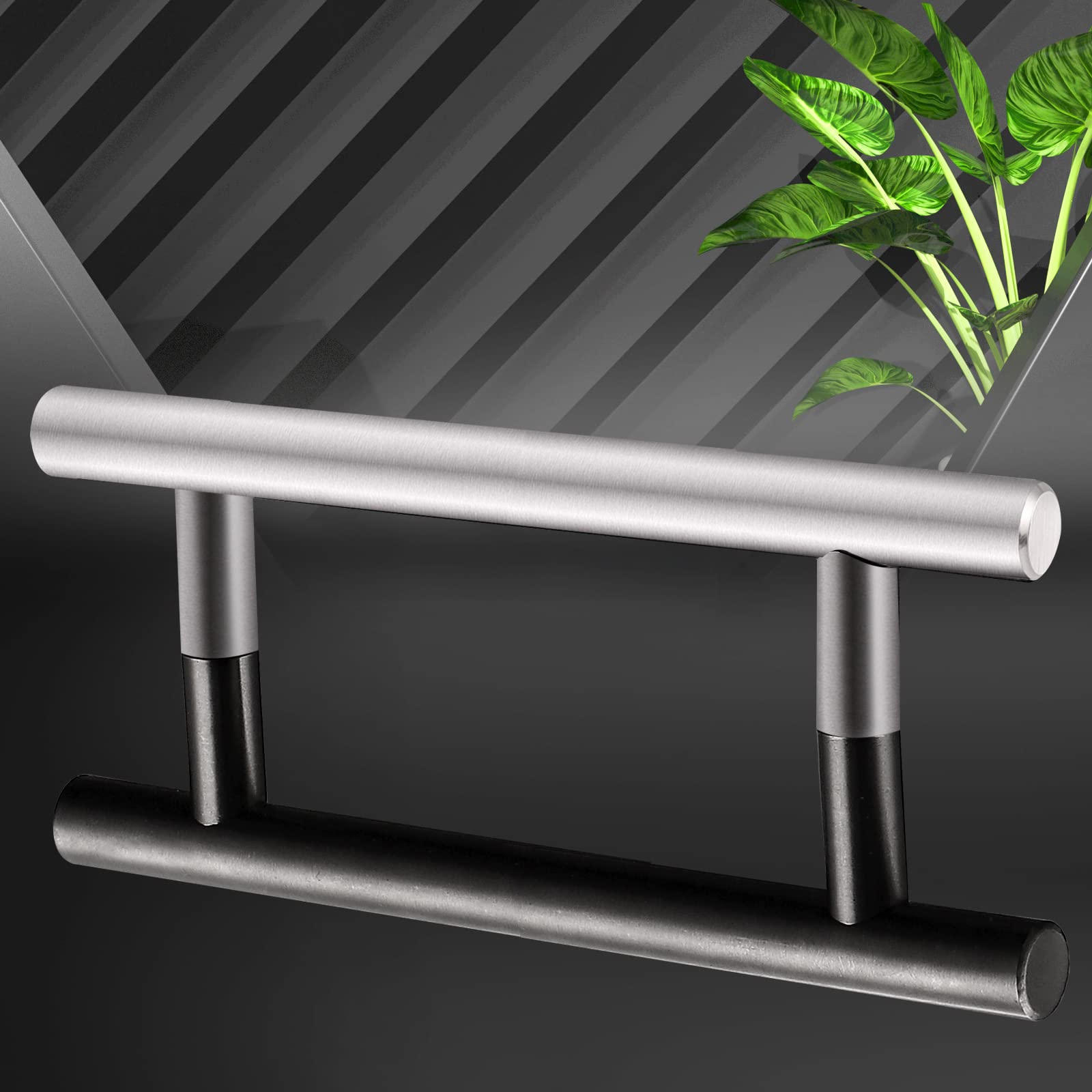 Probrico 30 Pack 3-3/4 Inch Brushed Nickel Cabinet Pulls - Round Tube T Bar Drawer Handles for Kitchen Cabinets & Dressers - Durable Stainless Steel Hardware (6