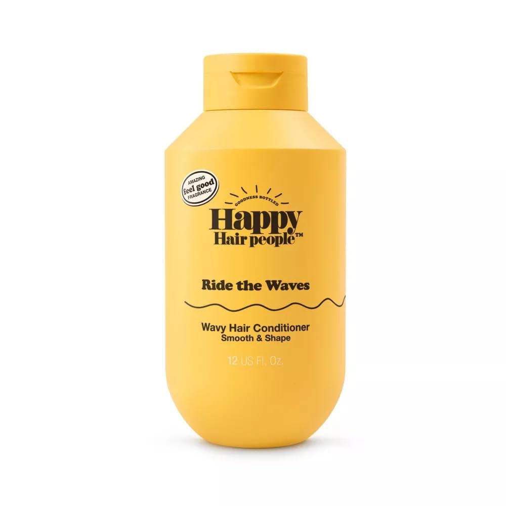 Happy Hair People Ride The Waves Conditioner - 12 fl oz for Curly & Wavy Hair | Gentle Makeup Removal Pads | Hydrating Hair Care & Skin Cleansing for Daily Beauty Routine