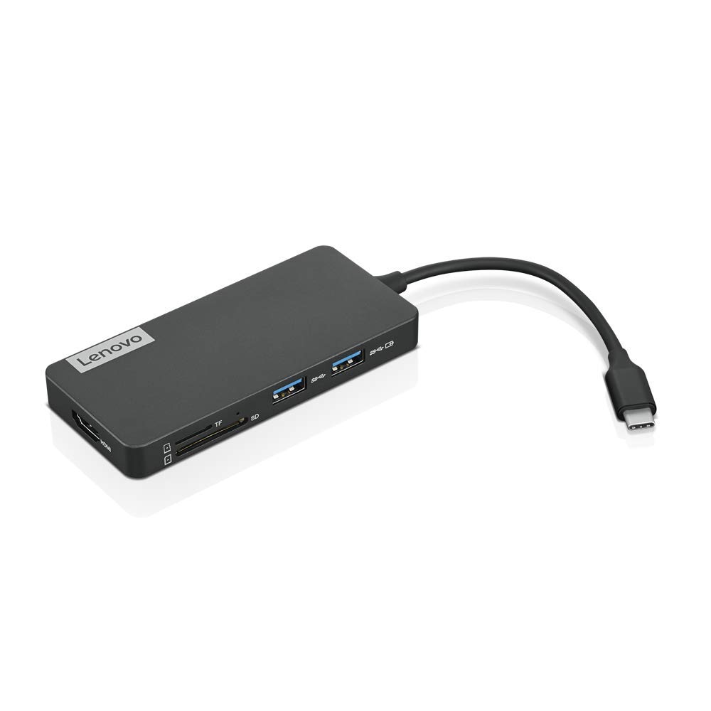 Lenovo USB-C 7-in-1 Hub with 510 Wireless Keyboard & Mouse Combo - 2.4GHz Nano Receiver, Full-Size Ergonomic Keyboard, 1200DPI Optical Mouse - Black (GX30N81775) - Perfect for Home Office, Gaming & Productivity