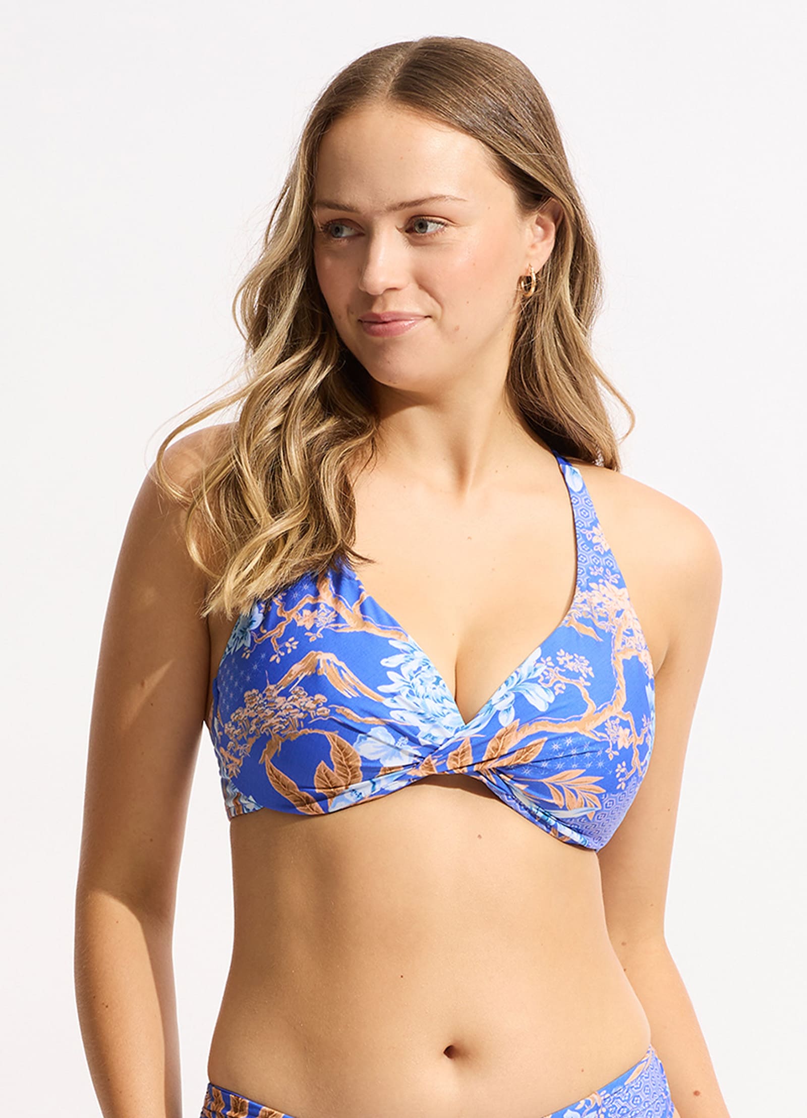 Eden Wrap Front F Cup Bikini Top Azure - Sexy Swimwear for Women, Supportive Bikini Top for Beach & Pool Parties