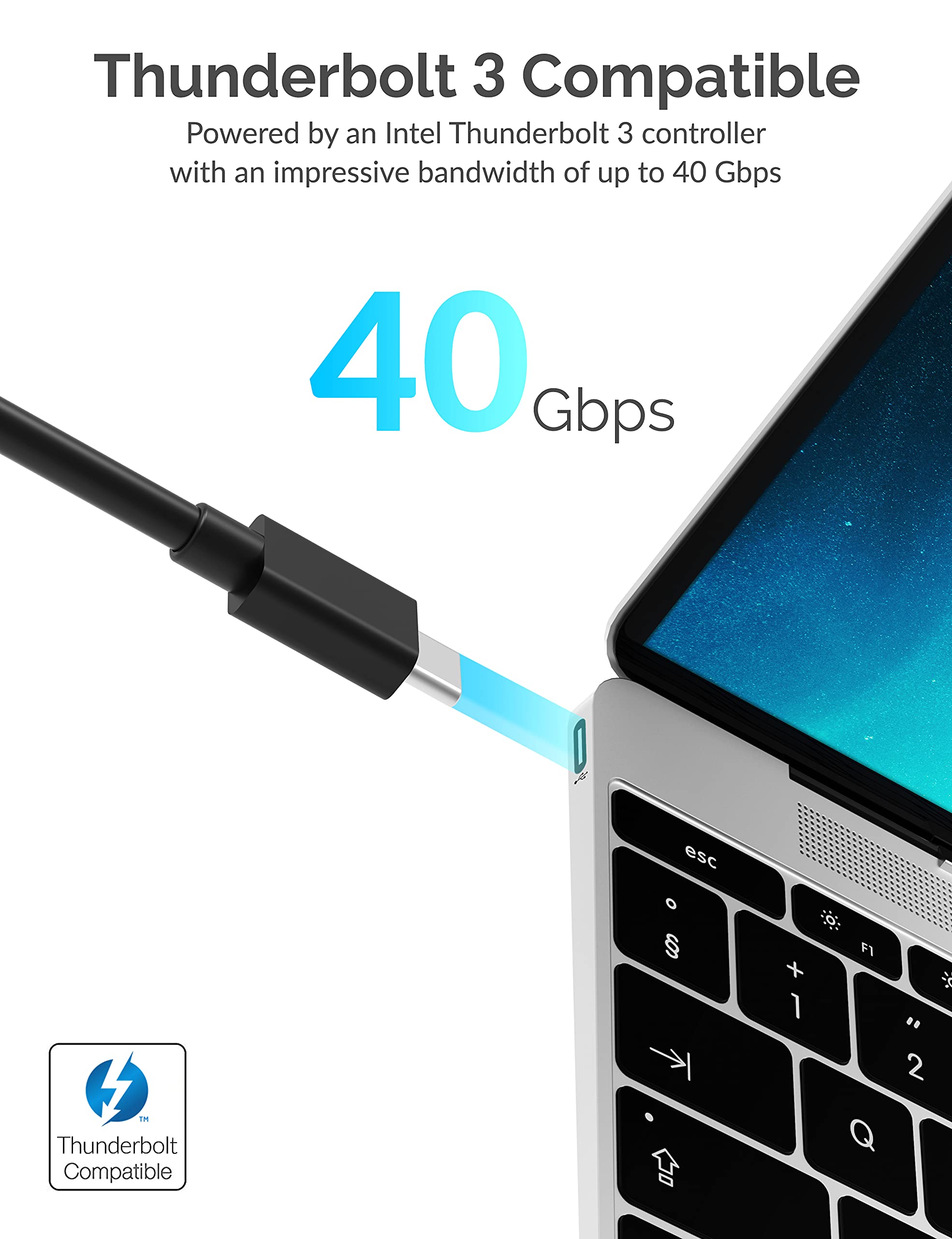 SABRENT Thunderbolt 3 Certified Travel Dock - Dual 4K/8K HDMI & DisplayPort Docking Station with SD Card Reader, Ethernet & USB 3.0 | Compact Portable Design for MacBook Pro/Air & Windows Laptops | Perfect for Business Travel, Home Office & Multi-Monitor Workstations
