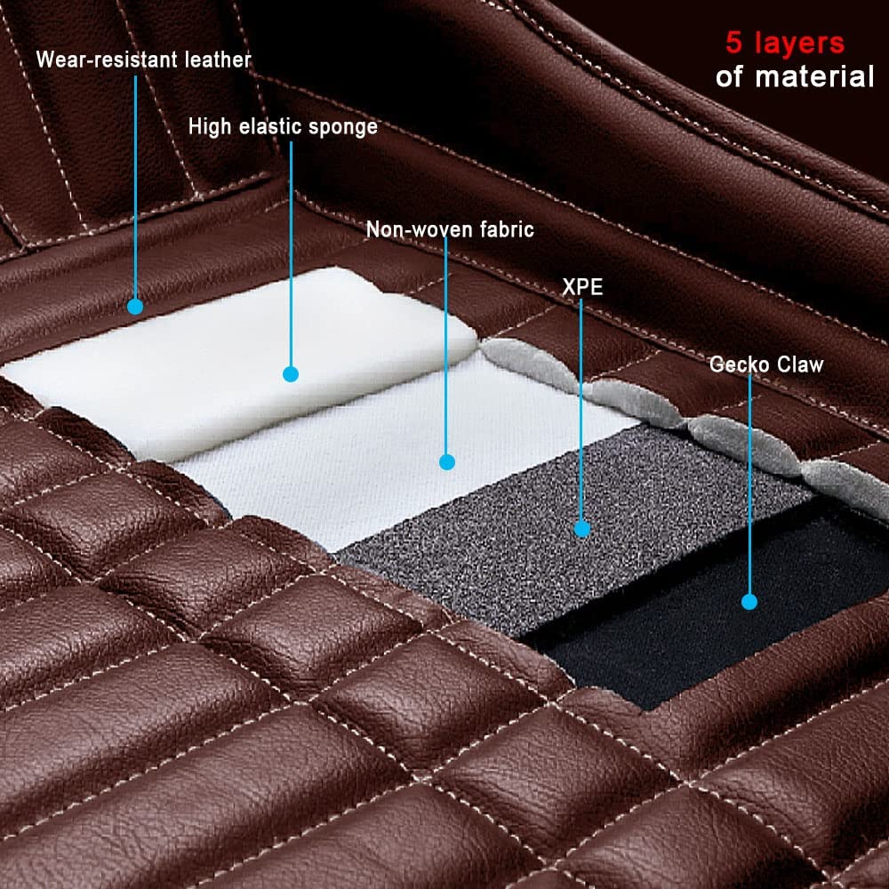 Premium All-Weather Custom Logo Car Floor Mats for Dodge Avenger, Caravan, Charger, Challenger - Full Set Front & Rear Full Coverage Floor Liners (Black/Beige) | Ultimate Protection for Road Trips & Daily Commutes