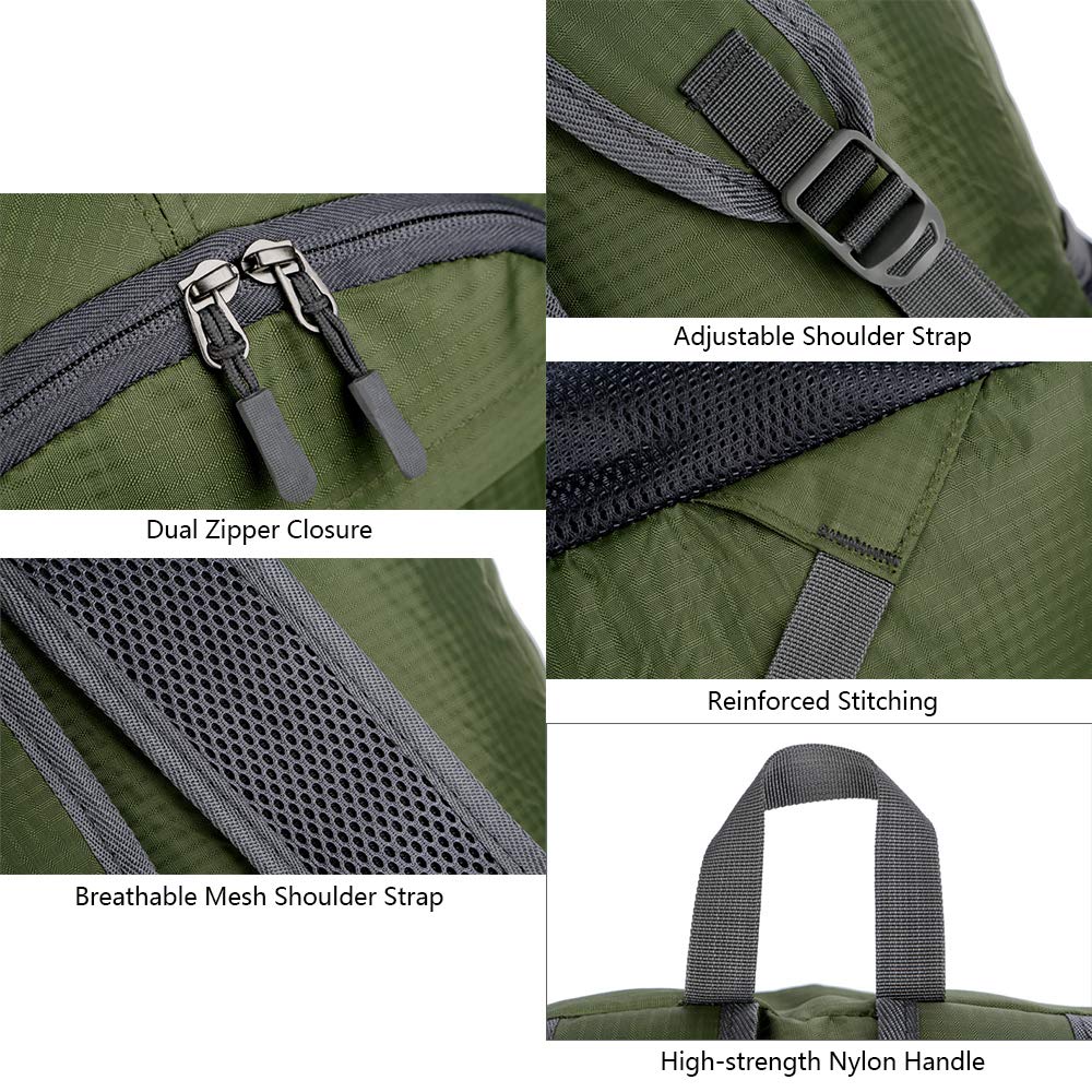 Lightweight Foldable Hiking Backpack for Men & Women - Waterproof Packable Daypack for Travel, Camping & Outdoor Adventures | Perfect for Hiking, Commuting & Daily Use