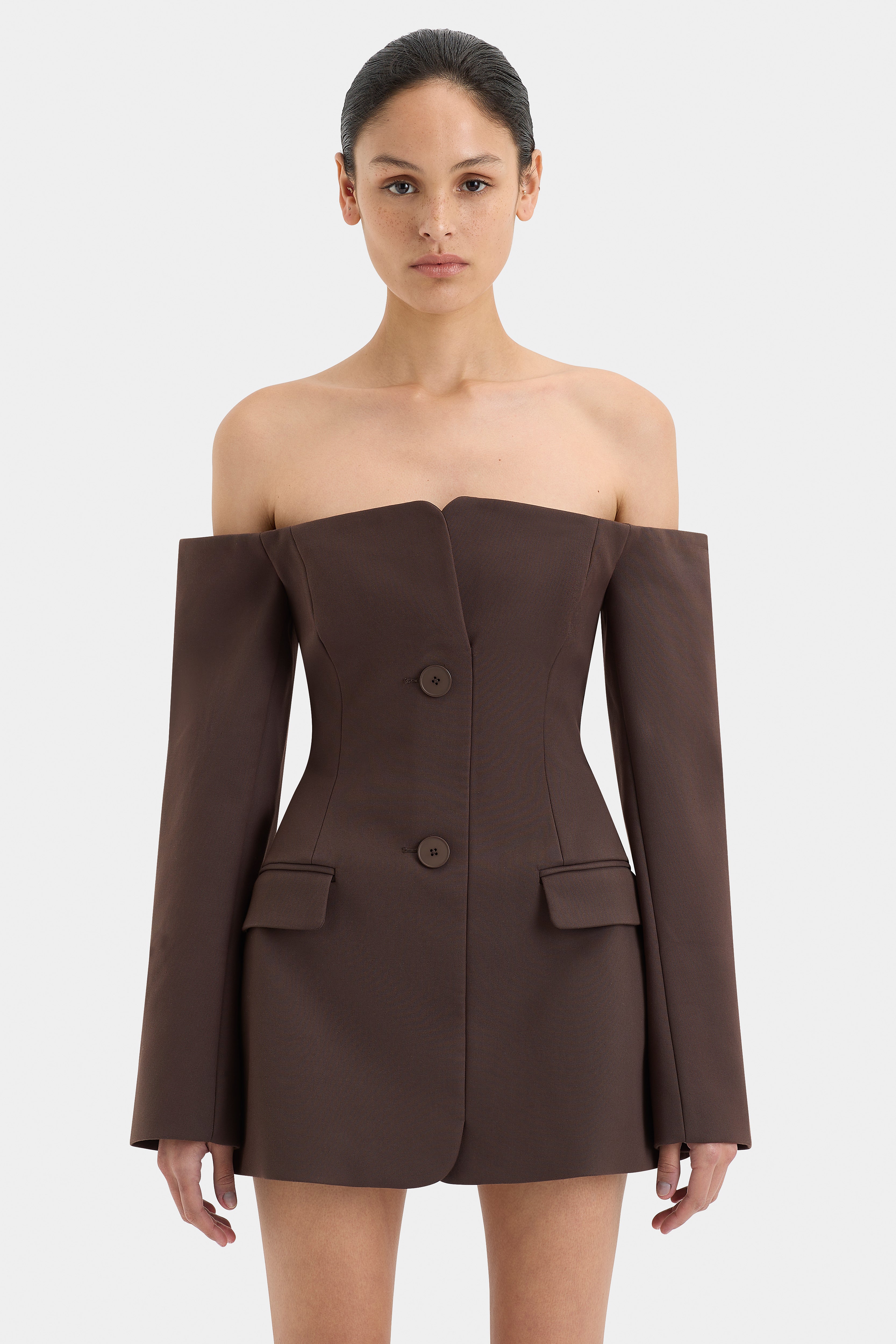 Sandrine Tailored Mini Dress for Women - Elegant Bodycon Party Dress for Night Out, Date Night & Special Occasions