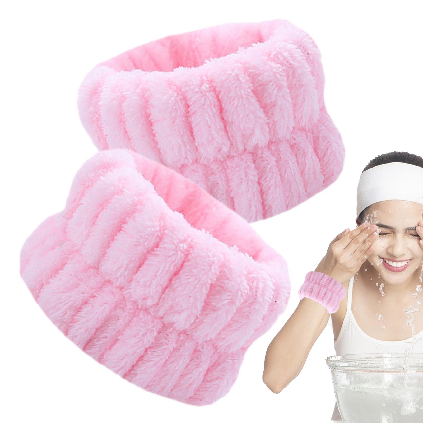 Fluffy Spa Wristbands - Soft Coral Fleece Wrist Towels for Face Washing, Yoga & Exercise | Absorbent Multipurpose Wrist Bands for Women, Hair Ties & Skincare | Perfect for Gym, Spa & Daily Beauty Routine