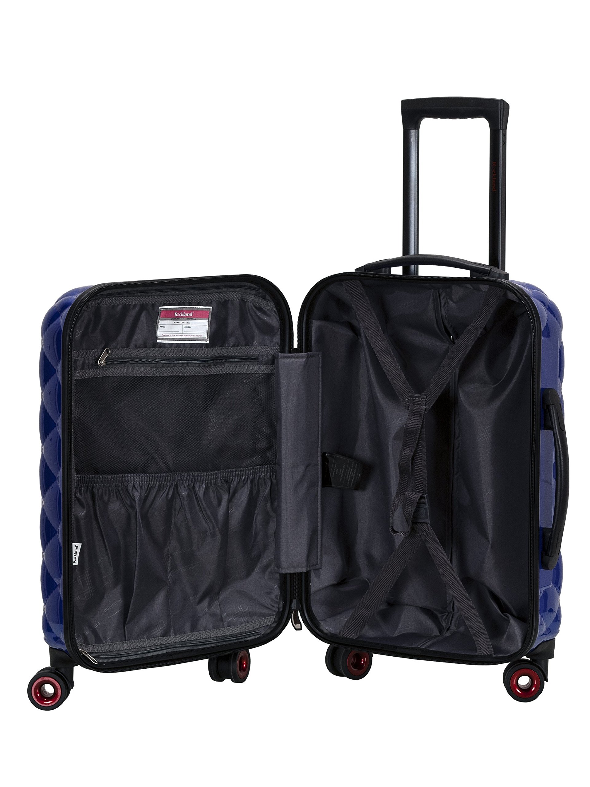 Rockland Expandable Hardside Spinner Wheel Luggage Set - 3-Piece (20/24/28 Inch) Blue Suitcase for Travel, Business Trips & Family Vacations | Durable Lightweight Luggage with 360° Wheels & TSA Lock