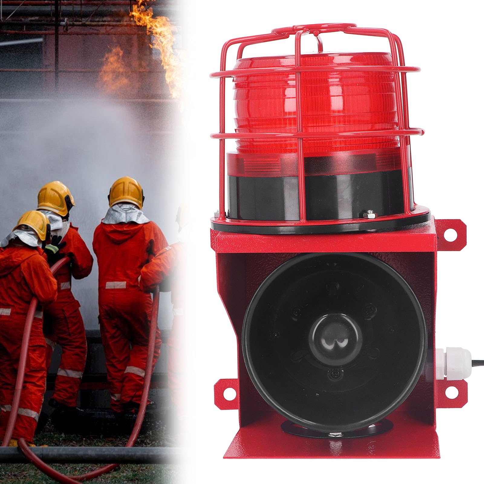 115dB Industrial Sound & Light Alarm - High Power Siren Horn with LED Strobe - IP65 Waterproof Wall Mount Emergency Alarm for Outdoor Use (DC12V) - Perfect for Factories, Warehouses & Security Systems