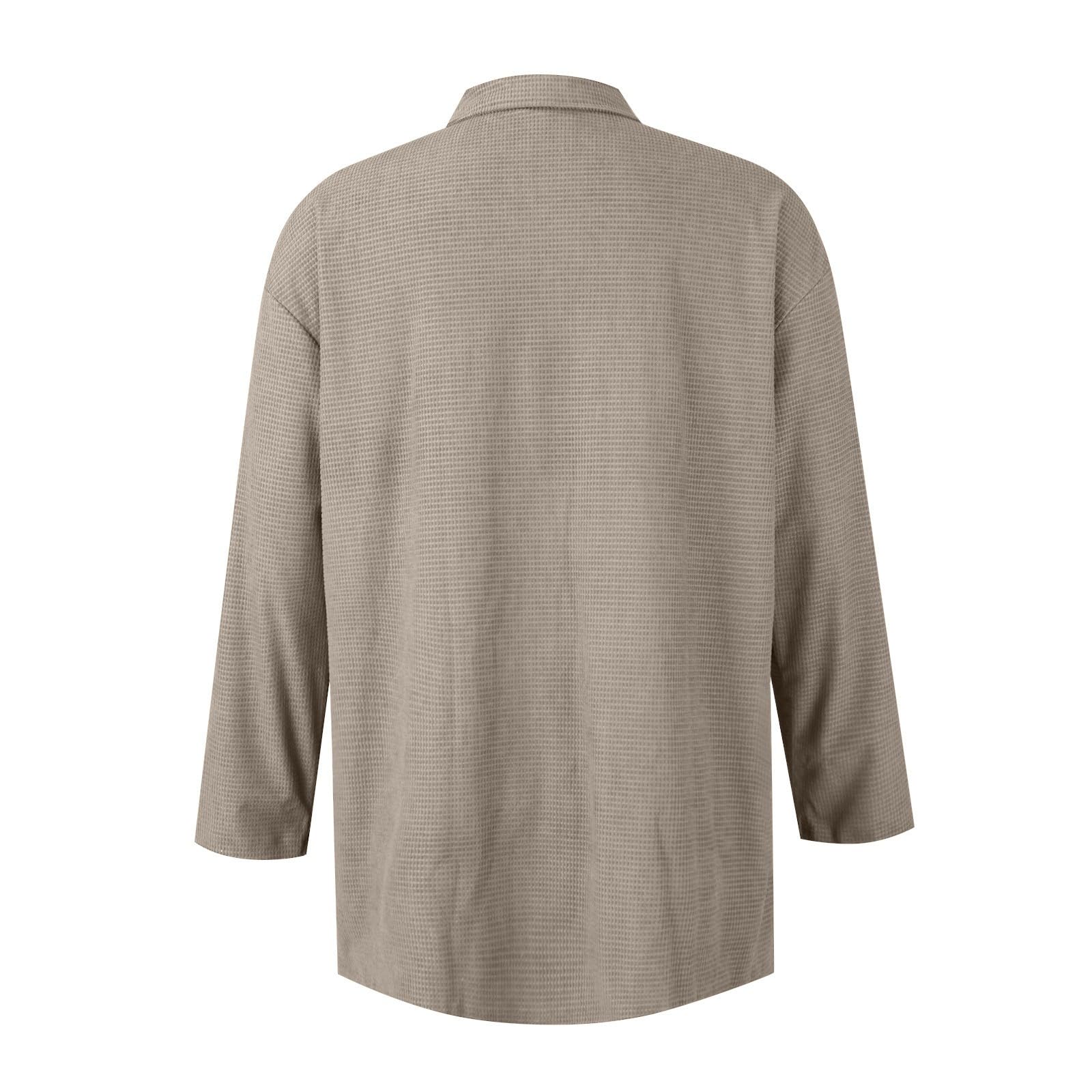 Trendy Oversized Cardigans for Women - Waffle Knit Shacket Jacket with Long Sleeves & Button Down Design - Warm Winter Coats & Layering Essential for Casual Outfits, Office Wear & Cozy Home Lounging