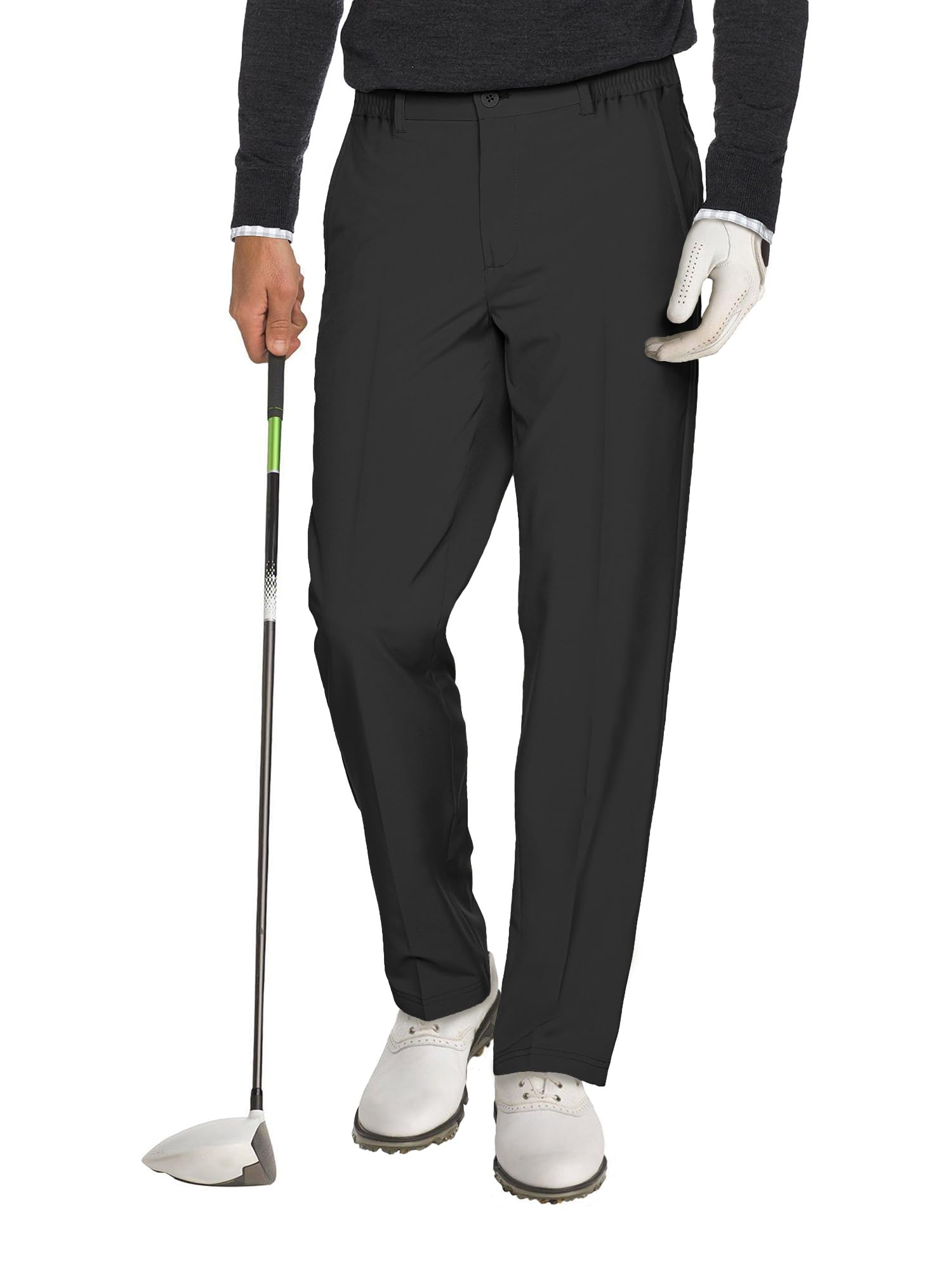 Comdecevis Men's Slim Fit Stretch Dress Pants - Business Casual & Golf Pants with Expandable Waistband | Perfect for Office, Weddings & Outdoor Activities