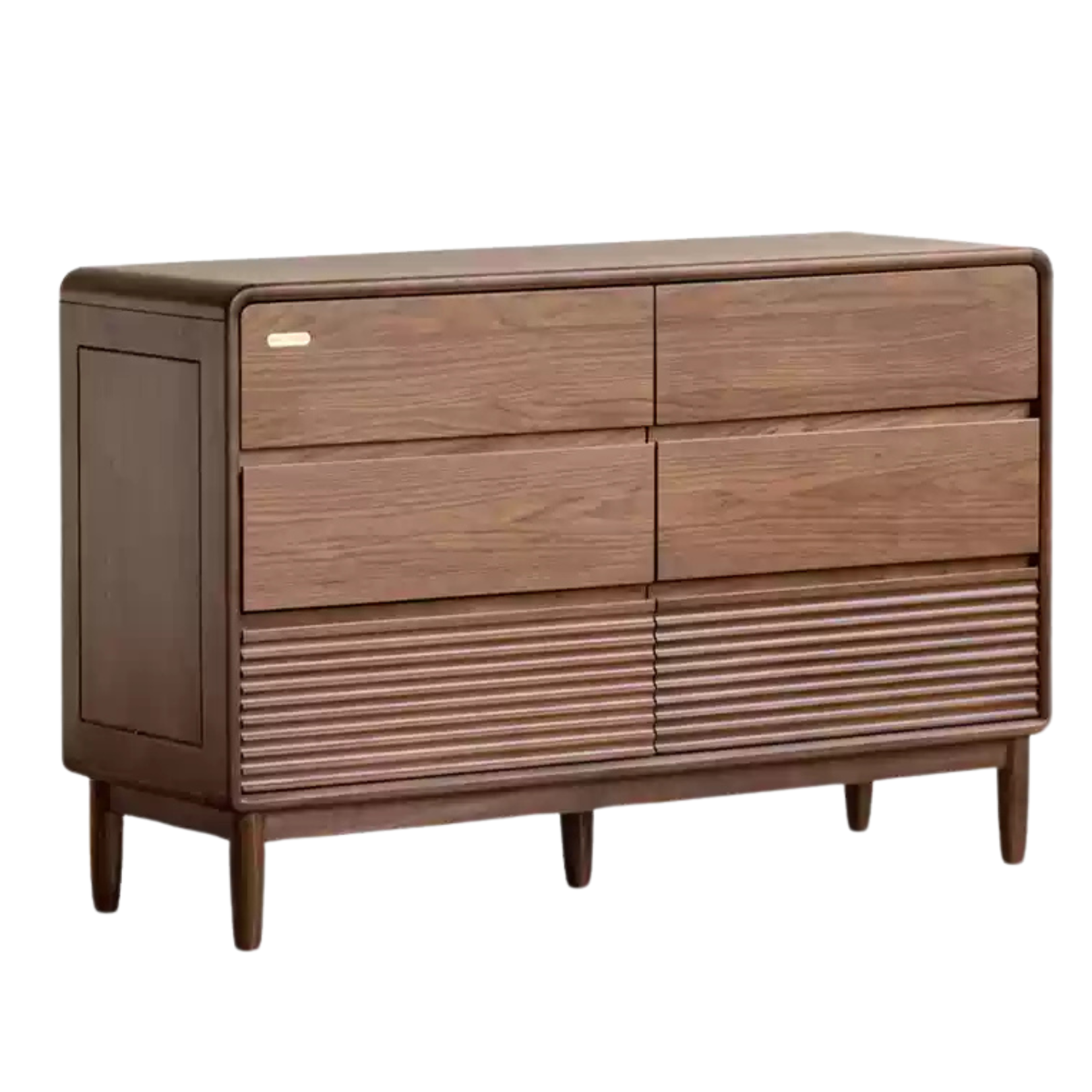 47.6x15.7x30.7 inch / 121.2x40x78.1cm / Rich Dark Walnut color / six-drawer cabinet