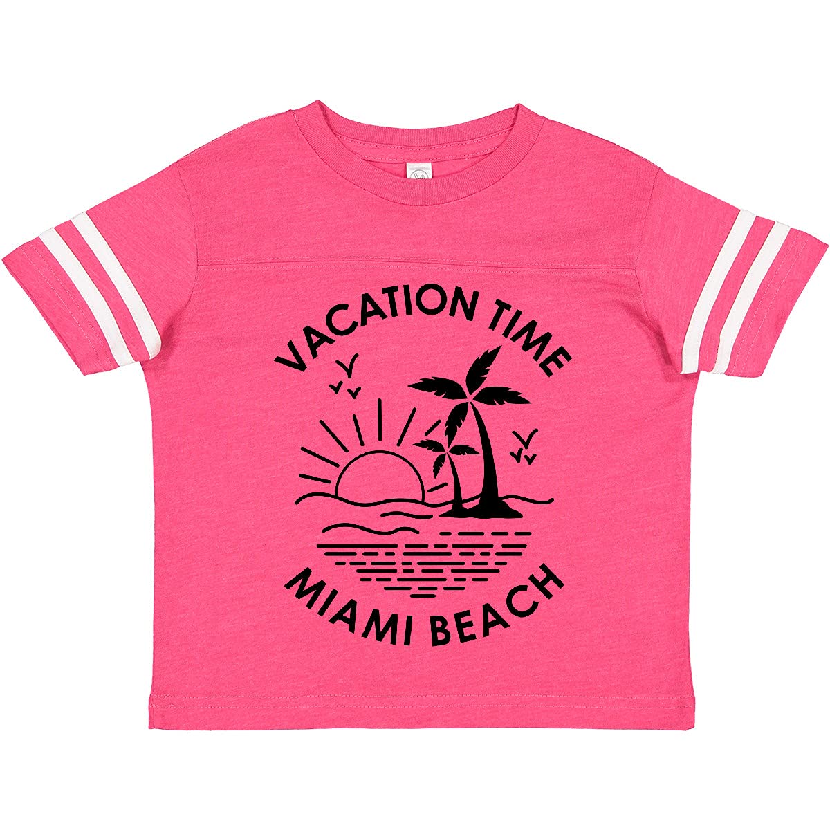 Inktastic Vacation Time in Miami Beach Toddler T-Shirt - Cute Florida Travel Outfit for Boys & Girls - Perfect for Beach Trips, Family Vacations & Summer Adventures