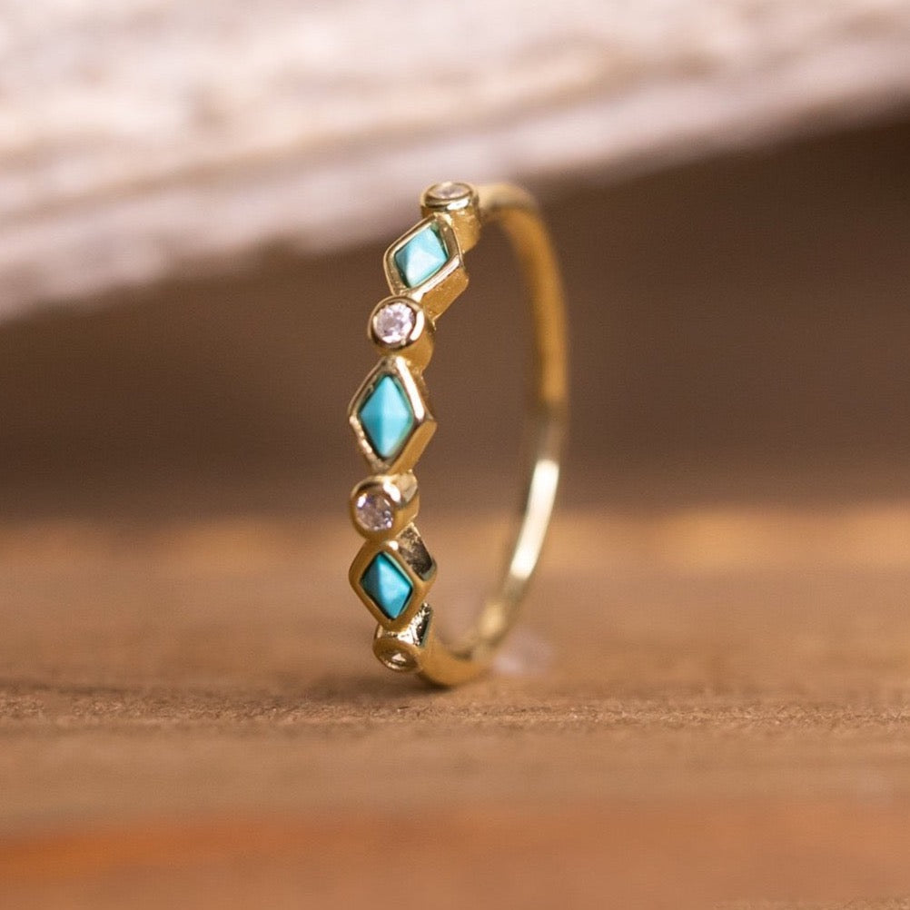 14K Gold Tulum Stacking Band Ring for Women - Dainty Minimalist Stackable Rings for Everyday Wear, Layering & Special Occasions
